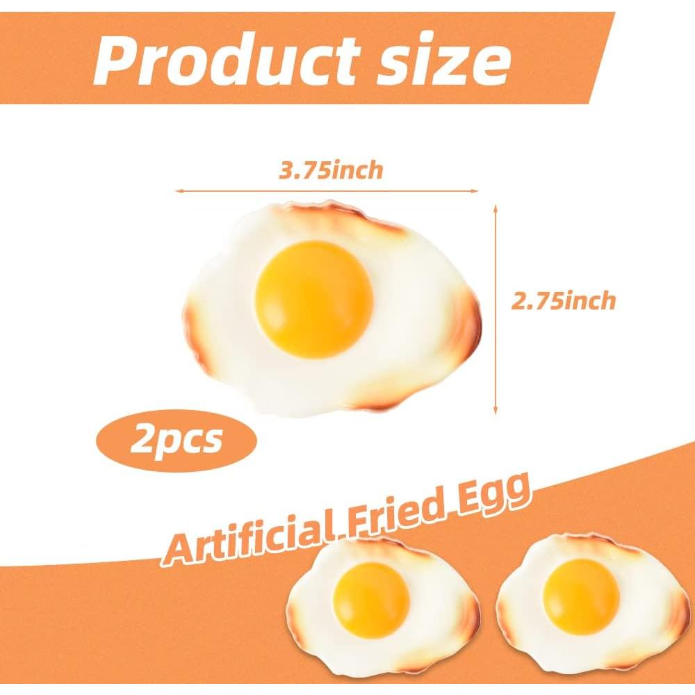 Huevo Frito Falso Juguete Hagao 2 Piezas Decoración Cocina