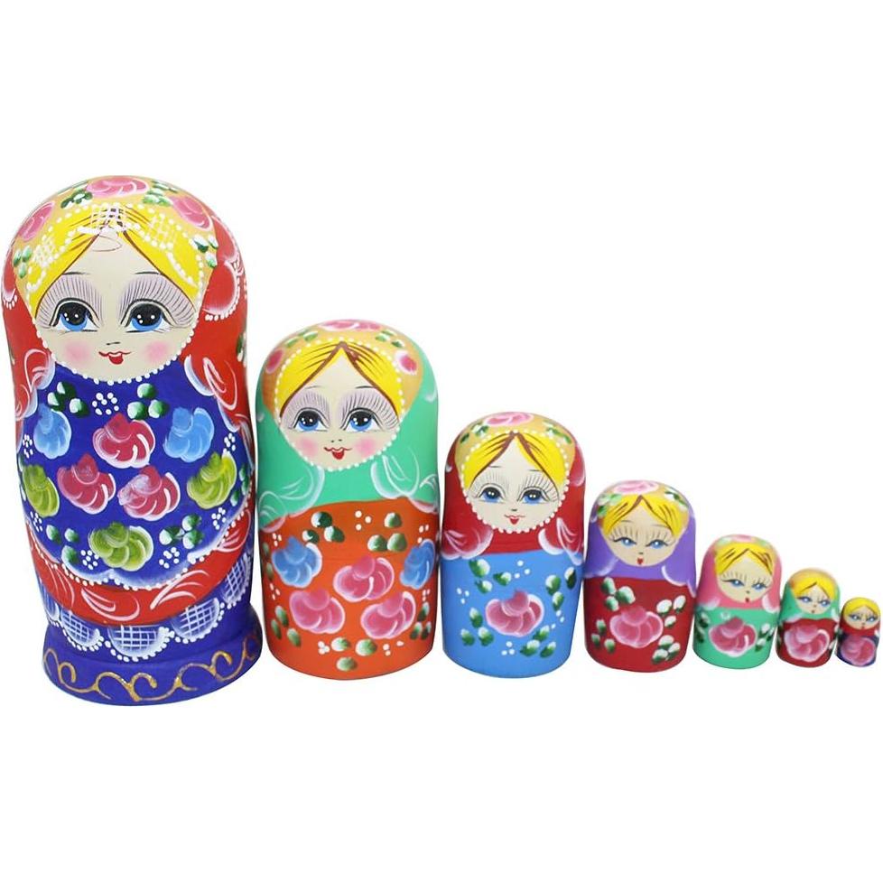 Conjunto de 7 Muñecas Matryoshka de Madera Winterworm