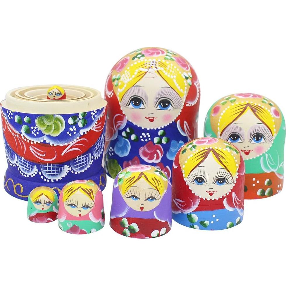 Conjunto de 7 Muñecas Matryoshka de Madera Winterworm
