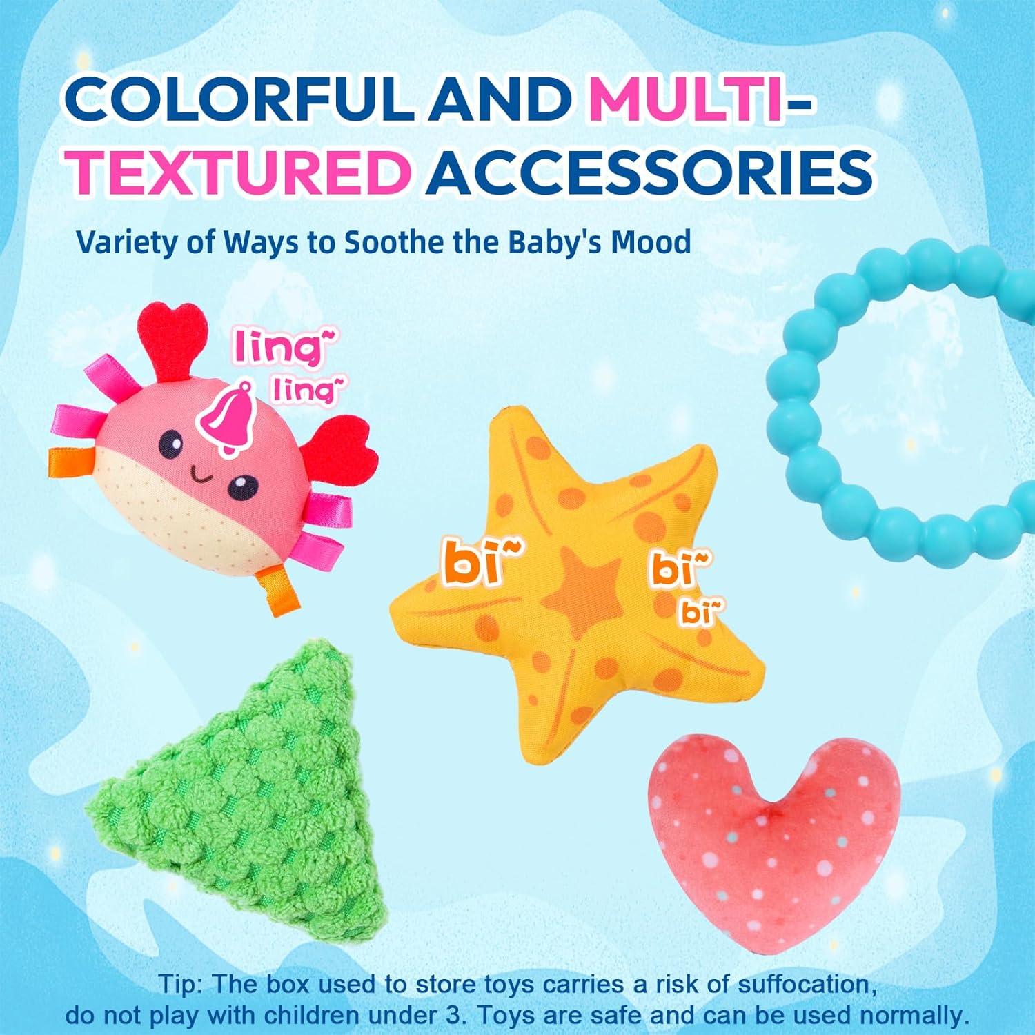 Juguete Colgante Sensorial de Peluche Jollybaby Ballena 12.7x14x21.6cm