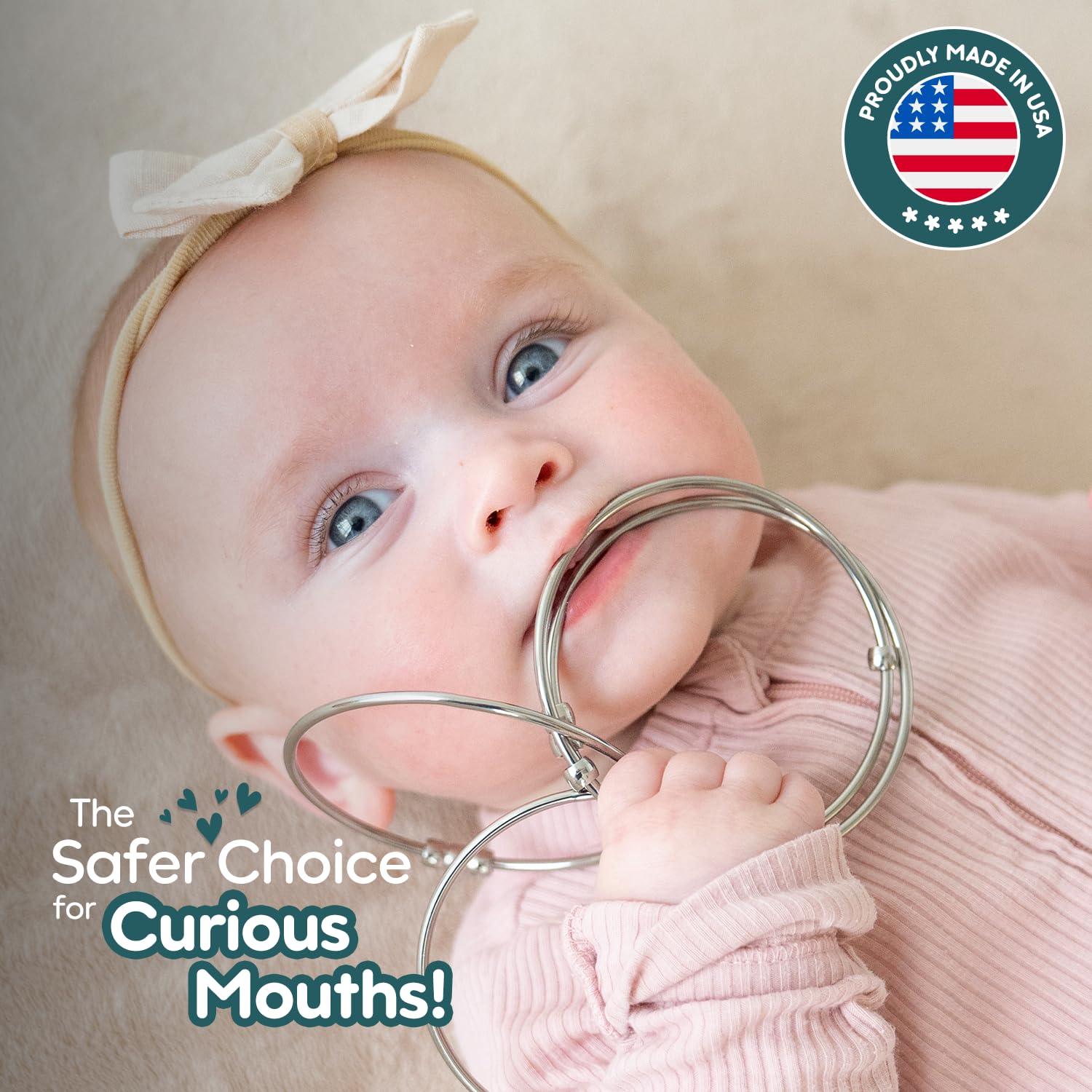 Jangles - Sonajero y Mordedor de Acero Inoxidable 100% - Hecho en EE. UU.