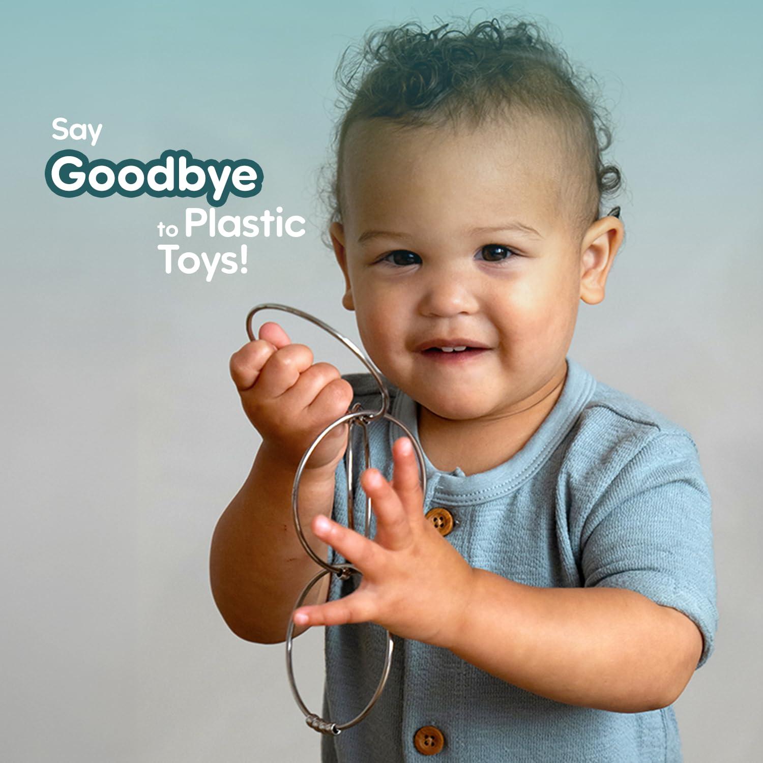 Jangles - Sonajero y Mordedor de Acero Inoxidable 100% - Hecho en EE. UU.