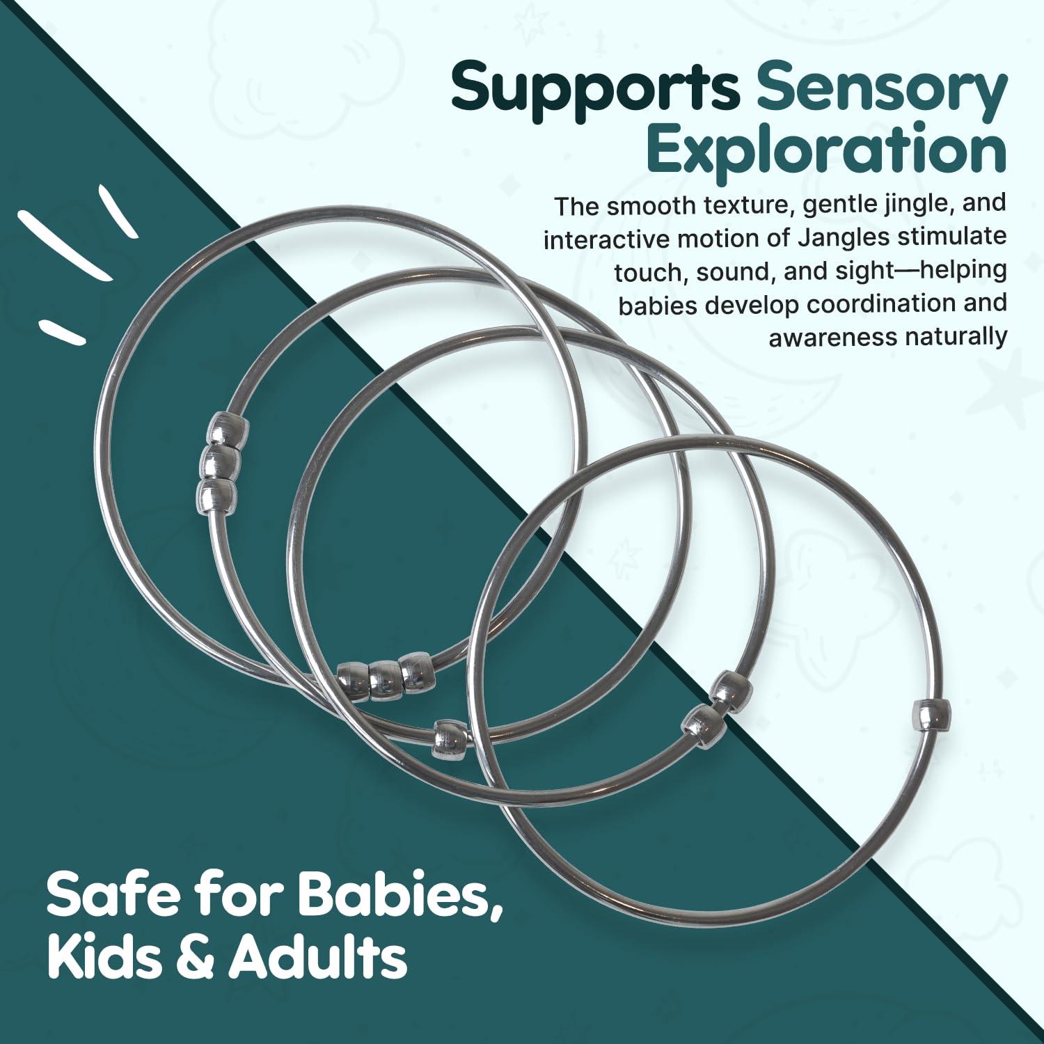 Jangles - Sonajero y Mordedor de Acero Inoxidable 100% - Hecho en EE. UU.