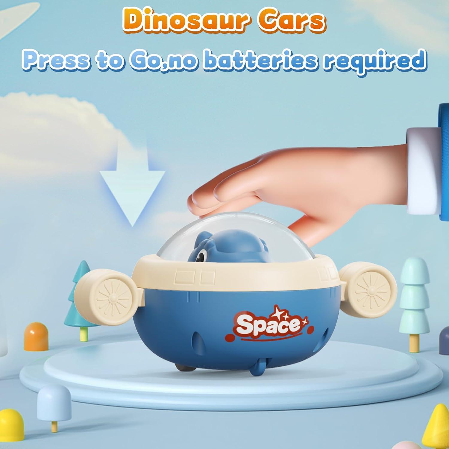 Coches de Juguete Dinosaurio Numberfun - Paquete de 4 para Bebés