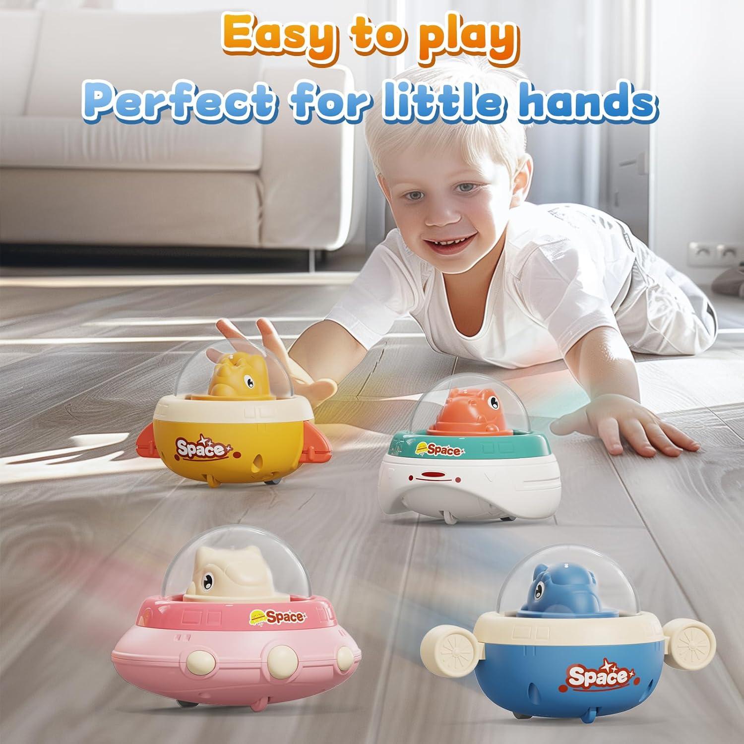 Coches de Juguete Dinosaurio Numberfun - Paquete de 4 para Bebés