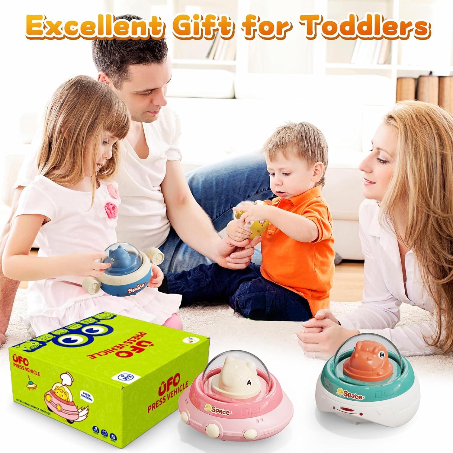 Coches de Juguete Dinosaurio Numberfun - Paquete de 4 para Bebés