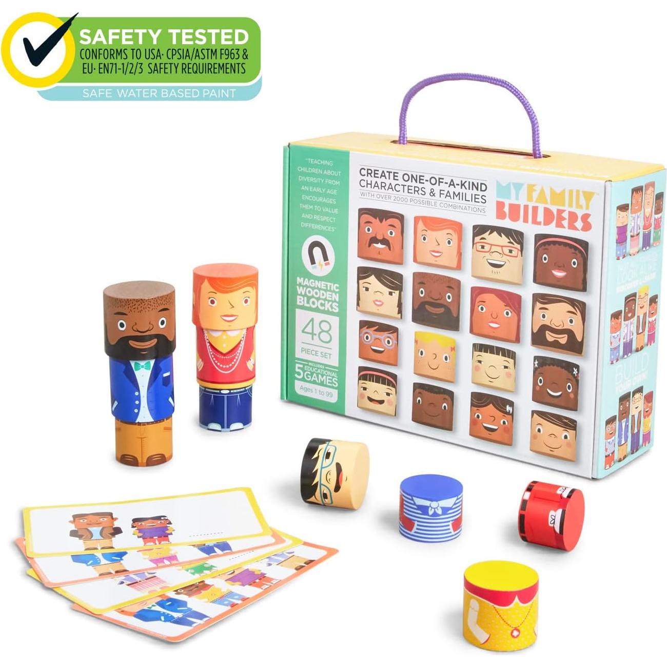 Juego de Bloques de Madera Inclusivos Mis Constructores 48 Piezas