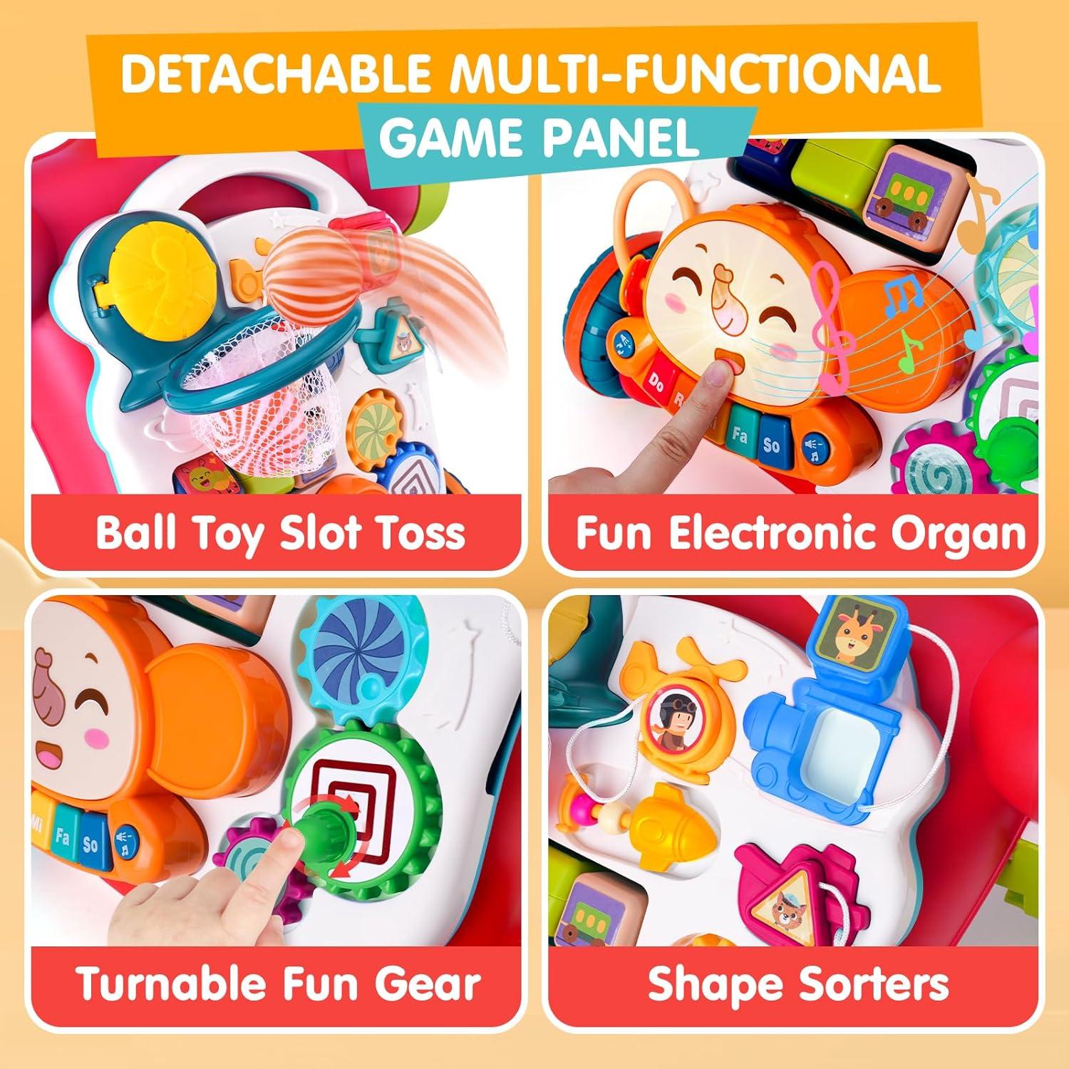 Andador Empujador 5 en 1 SHANTOU Naranja y Rojo para Bebés