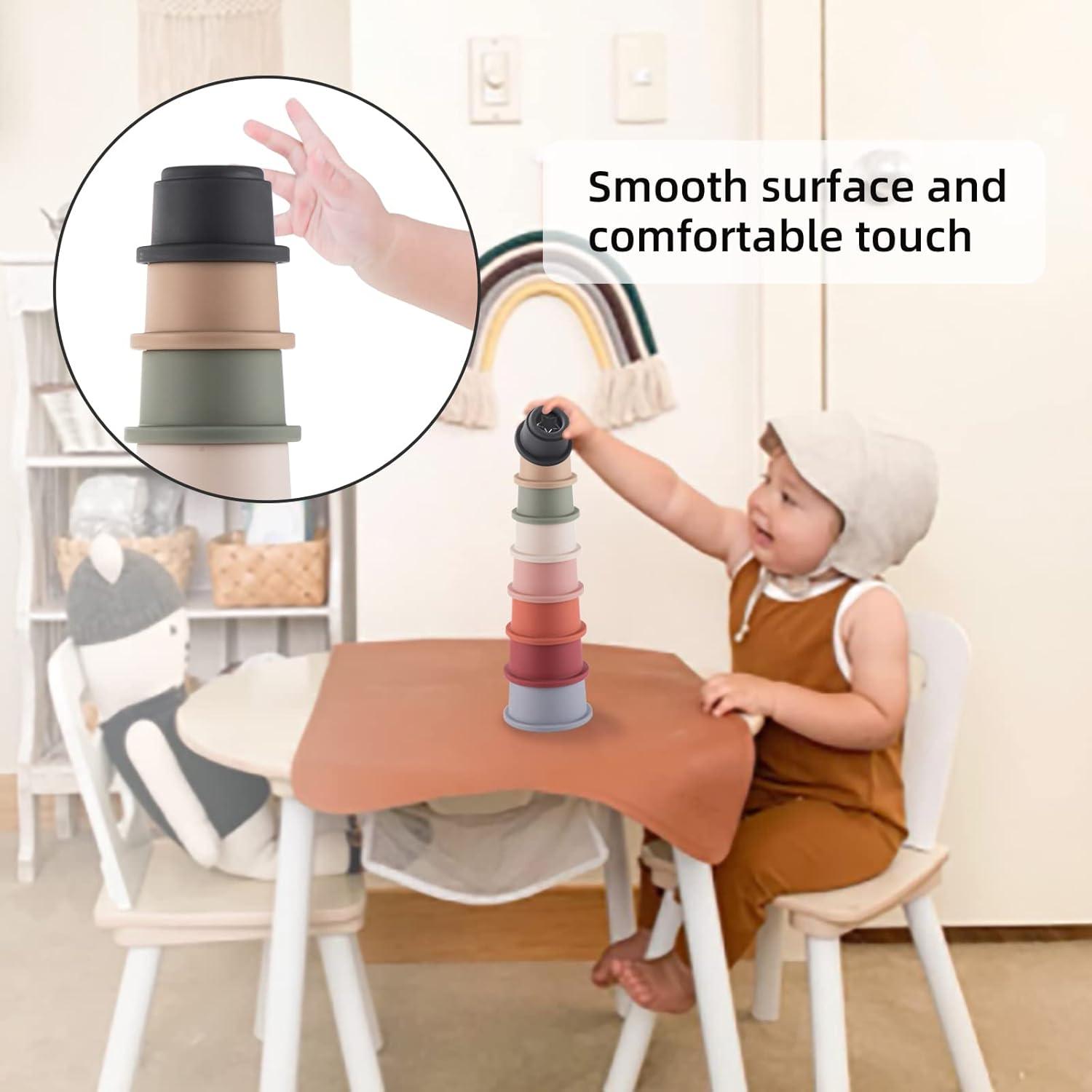 Tazas Apilables ZYFLSQ para Bebés 8 Pcs Juguete Montessori