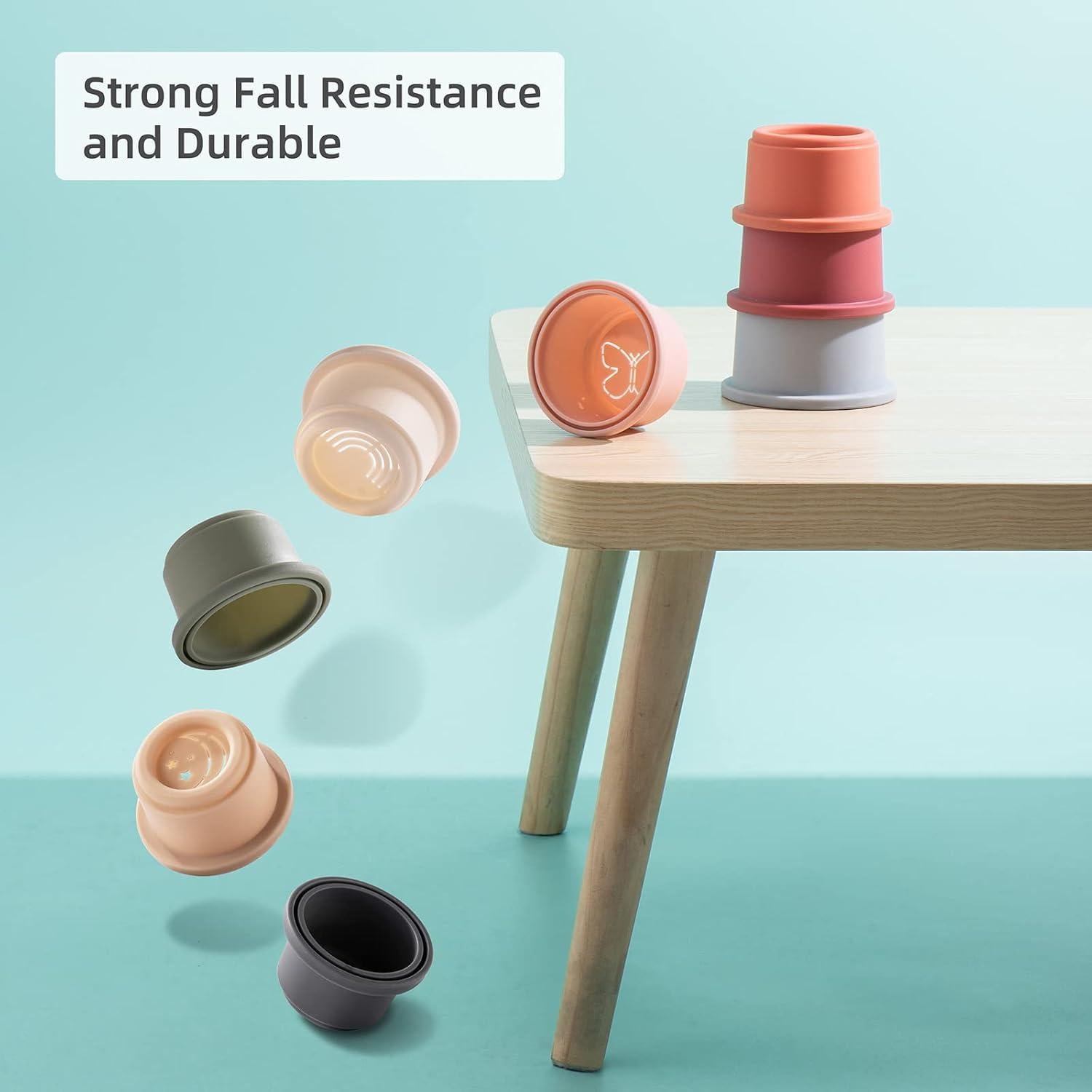 Tazas Apilables ZYFLSQ para Bebés 8 Pcs Juguete Montessori