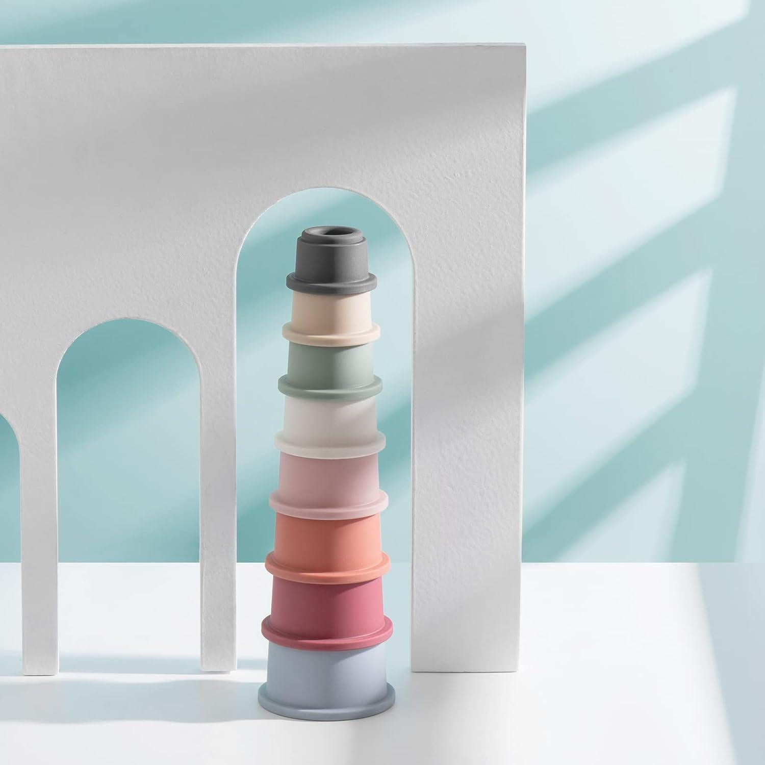 Tazas Apilables ZYFLSQ para Bebés 8 Pcs Juguete Montessori