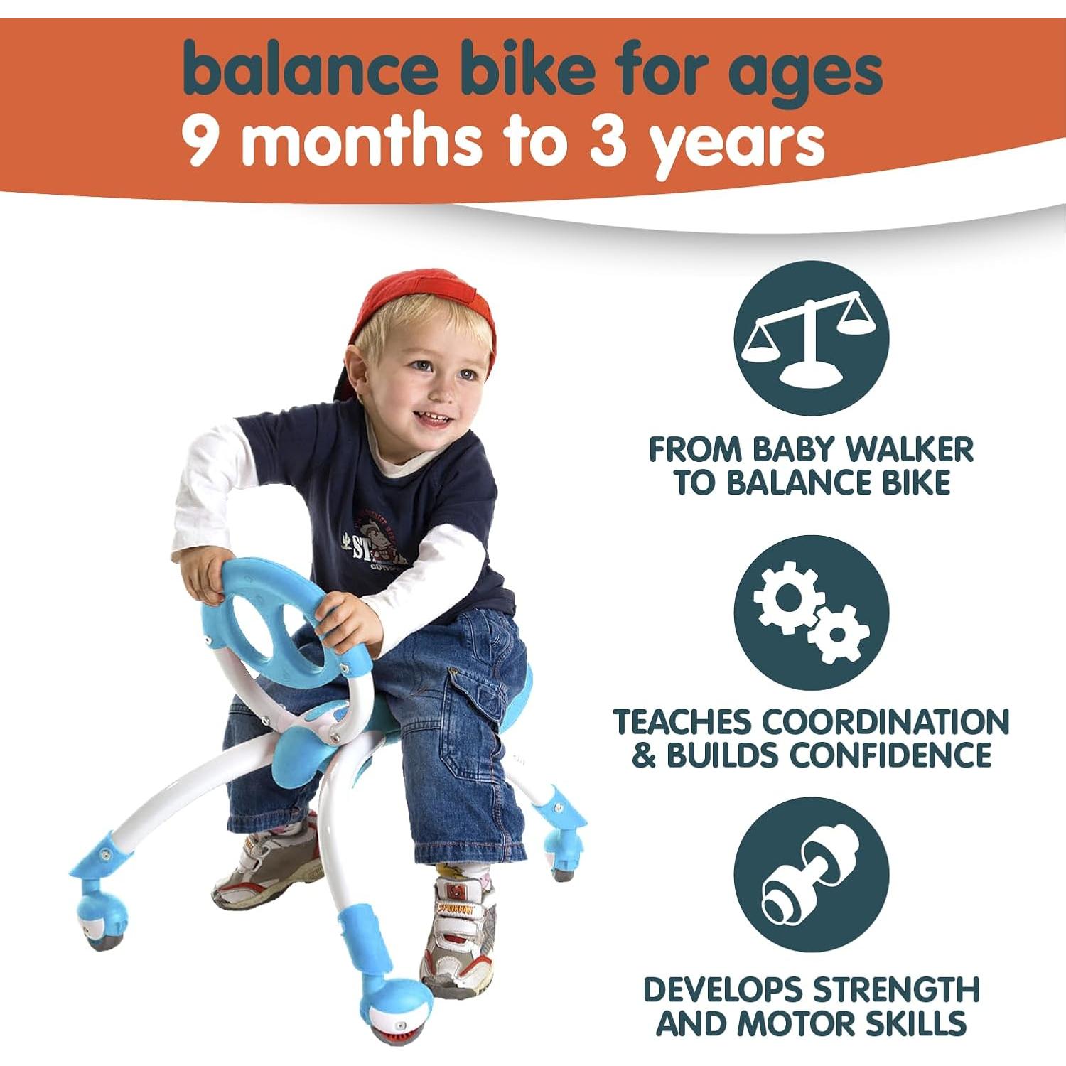 Juguete de Paseo YBike Pewi Azul para Bebés 9 a 36 Meses