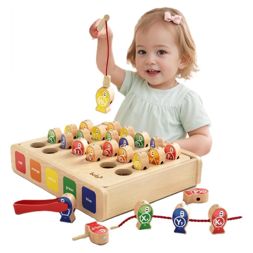 Juego de Pesca Magnético Boby para Niños 1-5 Años - Madera