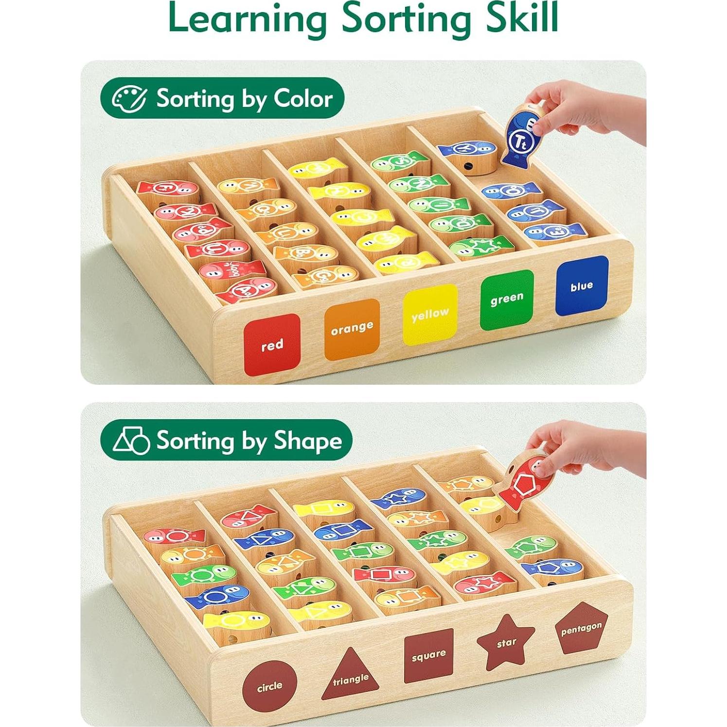 Juego de Pesca Magnético Boby para Niños 1-5 Años - Madera