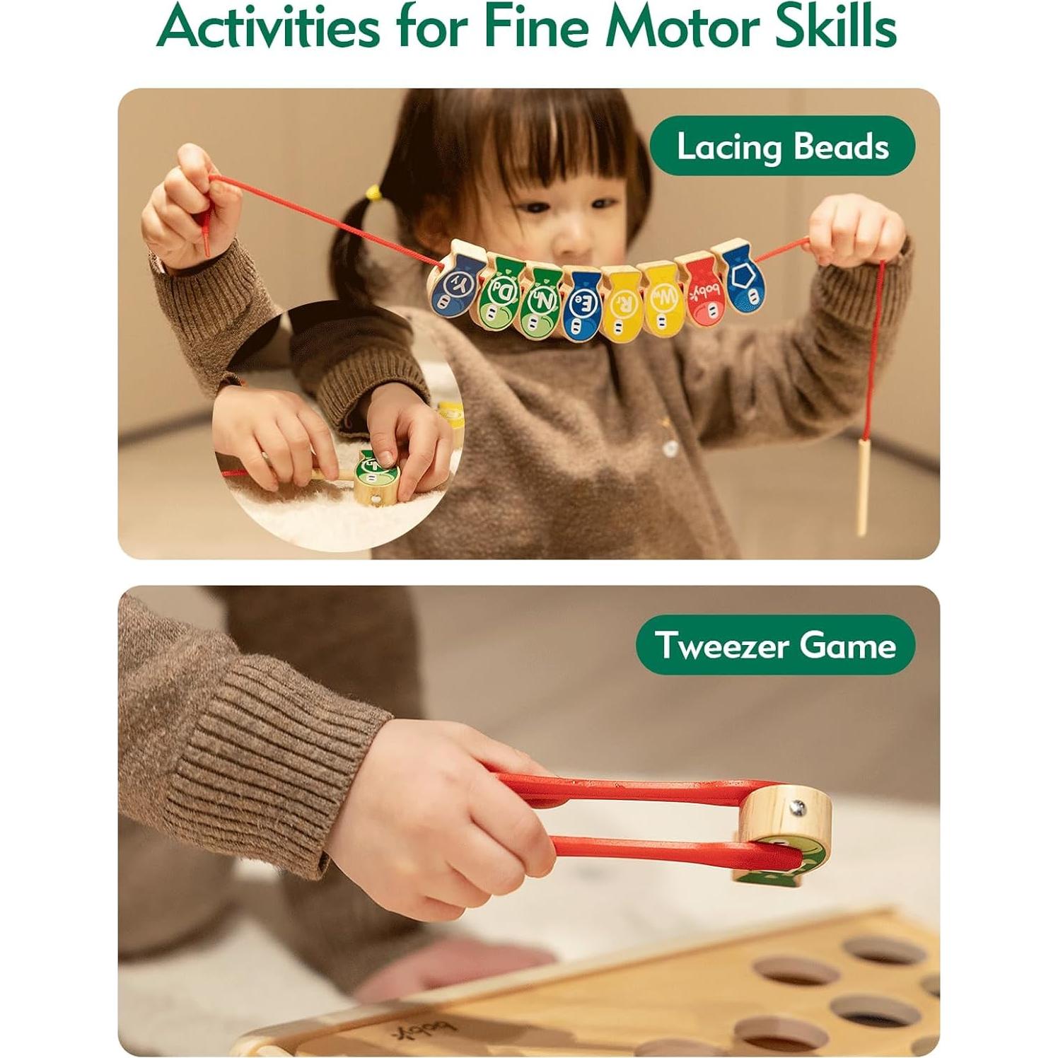 Juego de Pesca Magnético Boby para Niños 1-5 Años - Madera