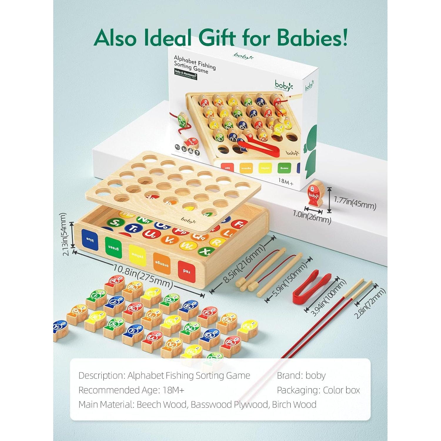 Juego de Pesca Magnético Boby para Niños 1-5 Años - Madera