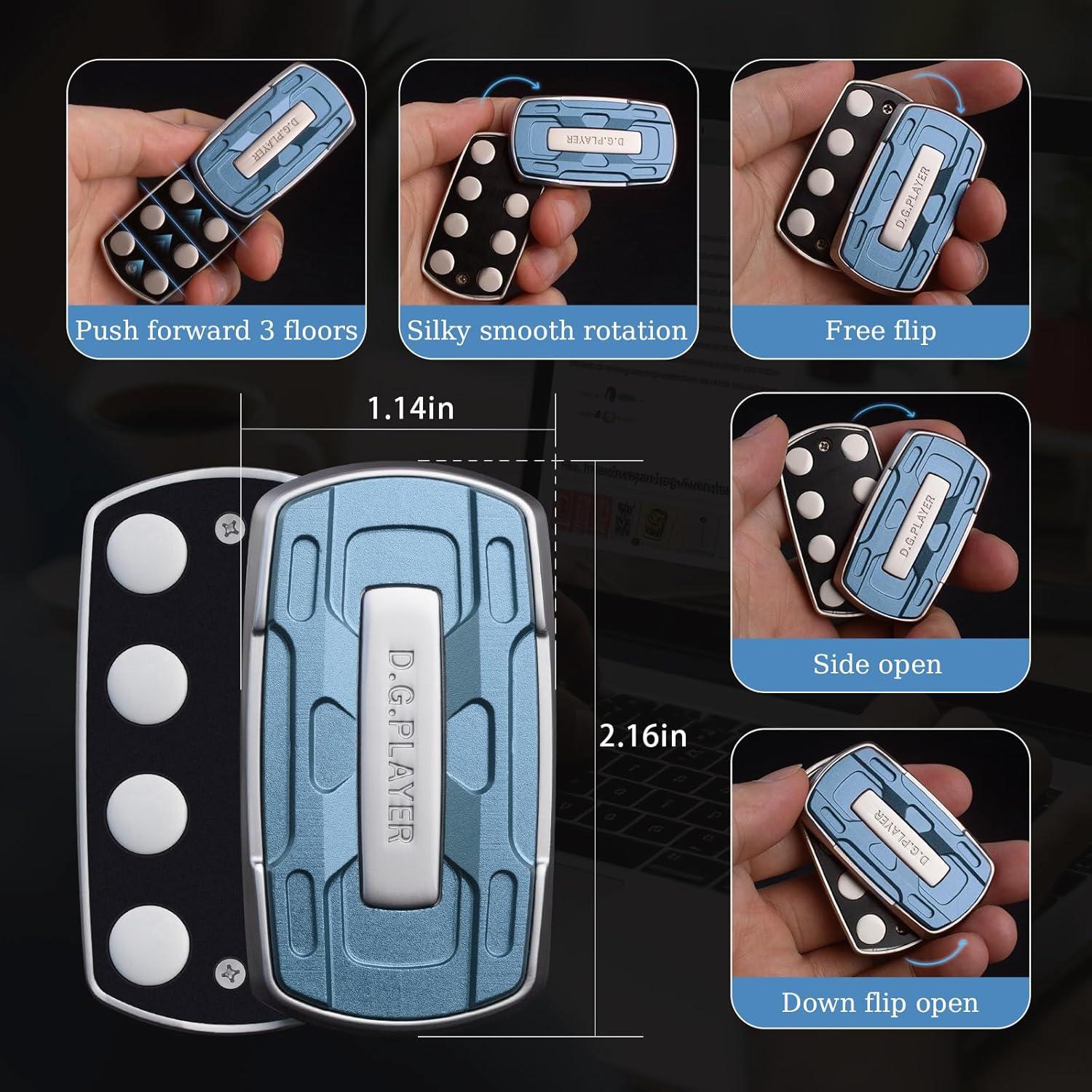 Juguete Antiestrés D.G.PLAYER Azul - Deslizador Sensorial Metal