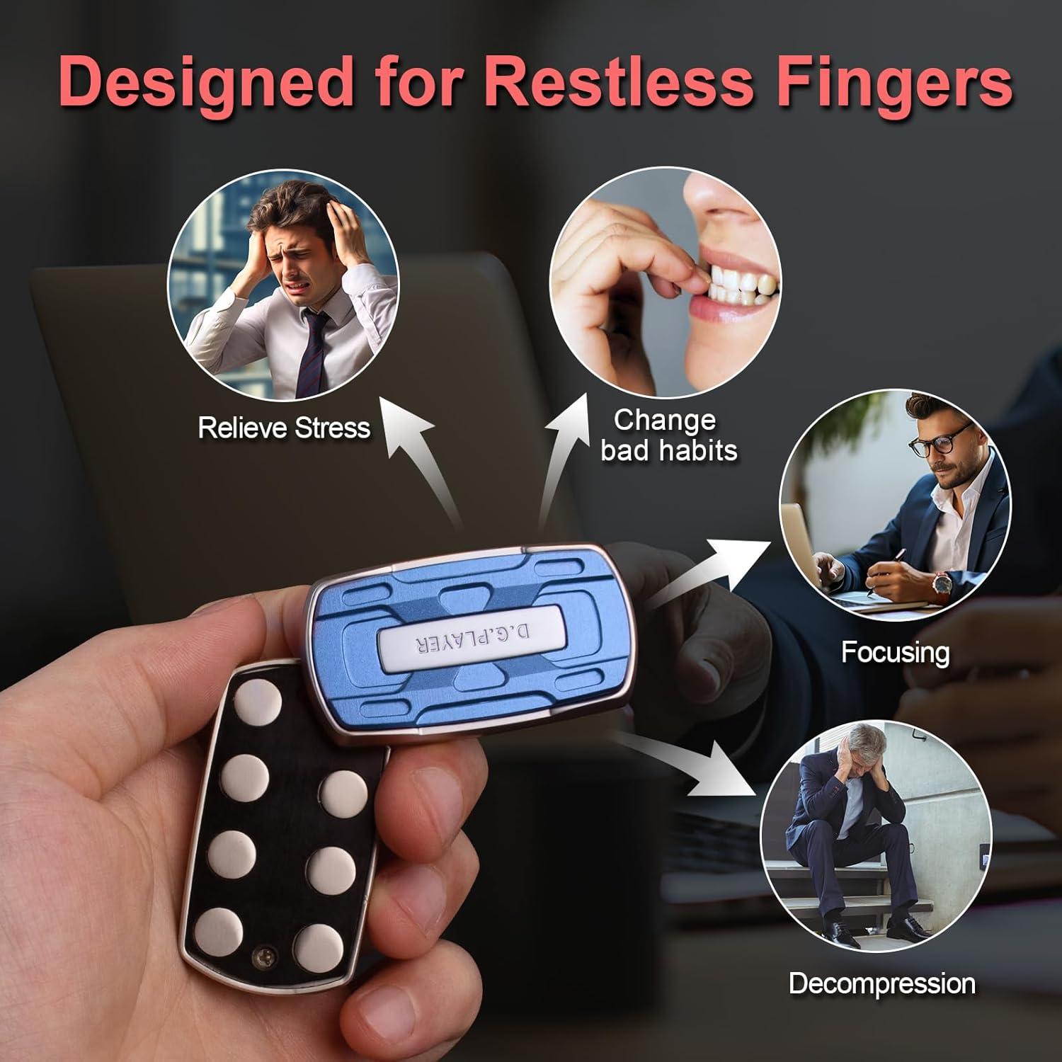 Juguete Antiestrés D.G.PLAYER Azul - Deslizador Sensorial Metal