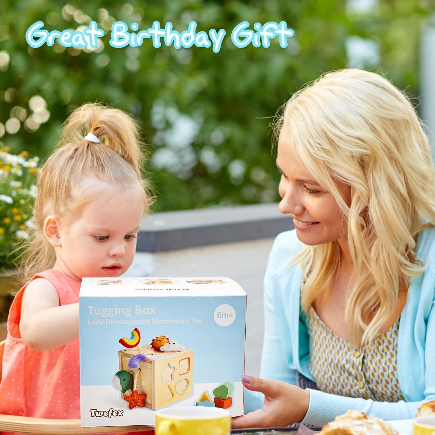 Cubo de Actividad de Madera Twefex para Bebés 6-12 Meses