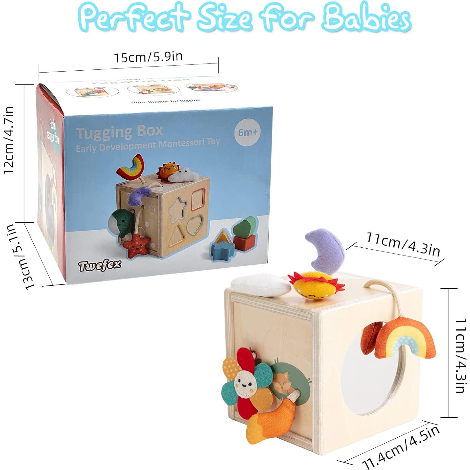 Cubo de Actividad de Madera Twefex para Bebés 6-12 Meses