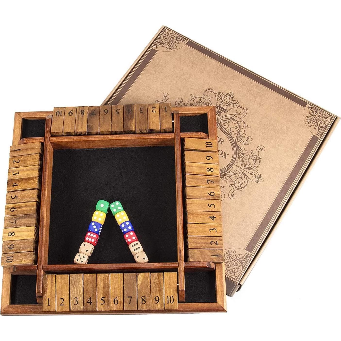 Juego de Mesa Shut The Box AMEROUS 30.48 cm para 1-4 Jugadores