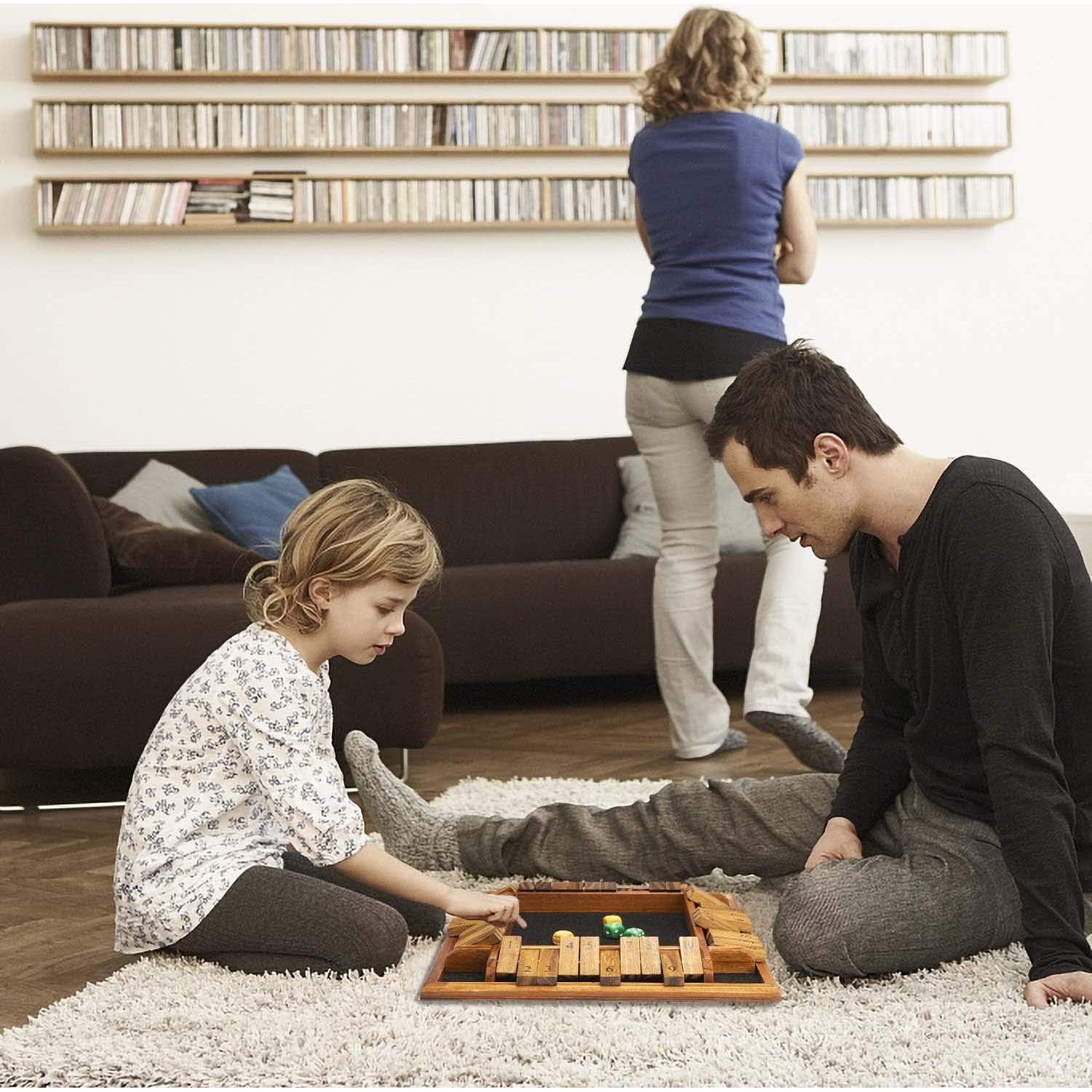 Juego de Mesa Shut The Box AMEROUS 30.48 cm para 1-4 Jugadores