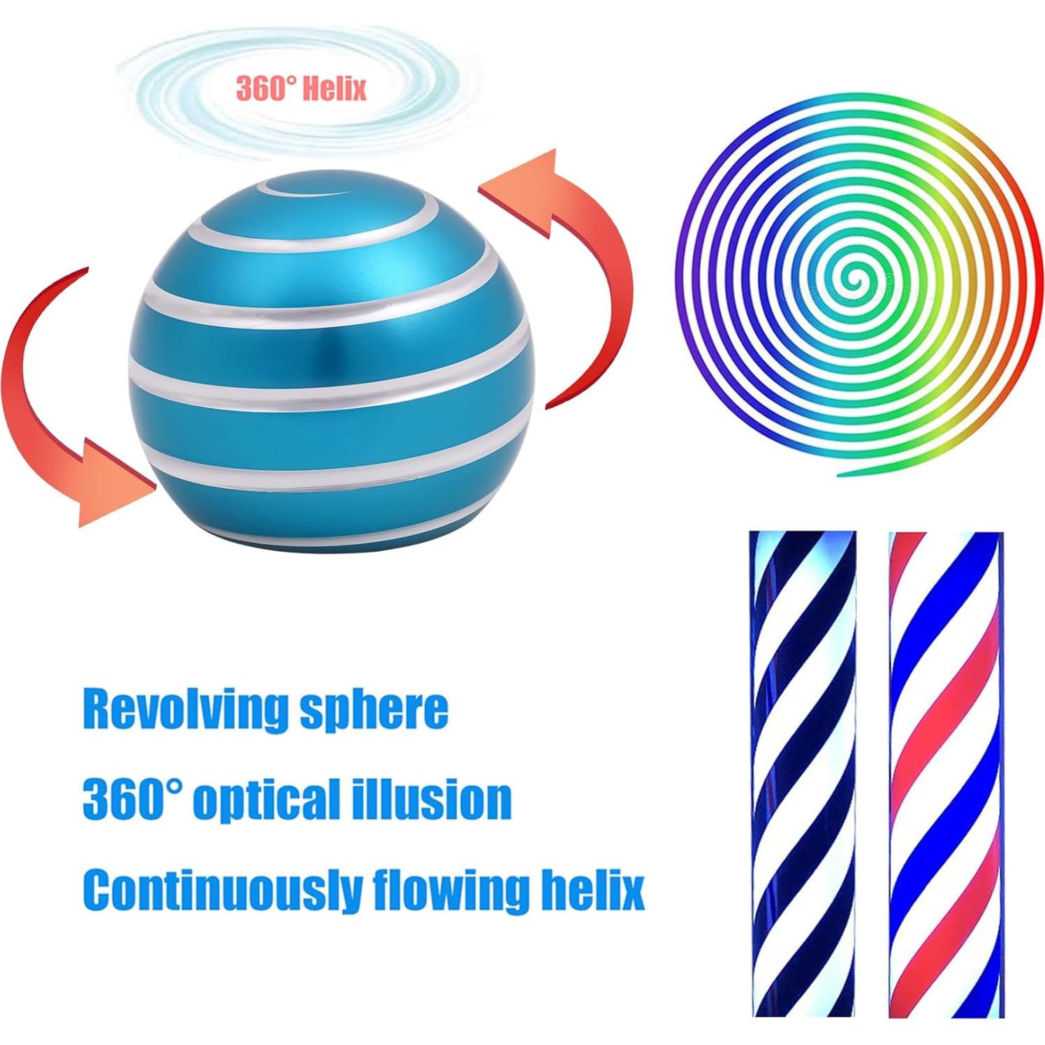 Desk Toys for Fidget Kinetic Cool-Gadgets: 180 Seconds Spinning Toy, Cool-Stuff Thing for Adult Teen Children Kid, Optical-Illusion Stress-Relief Gifts Ball for Man Women Home Office School Christmas