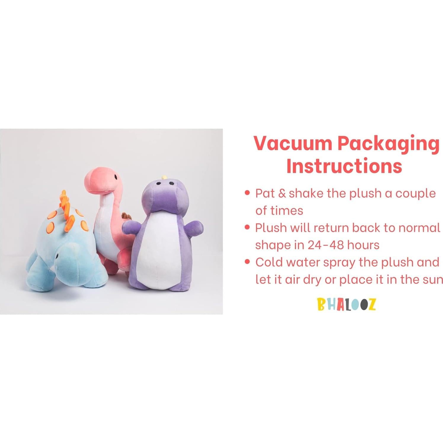 Dinosaurio de Peluche Azul BHALOOZ 33x17.8x20.3cm para Niños