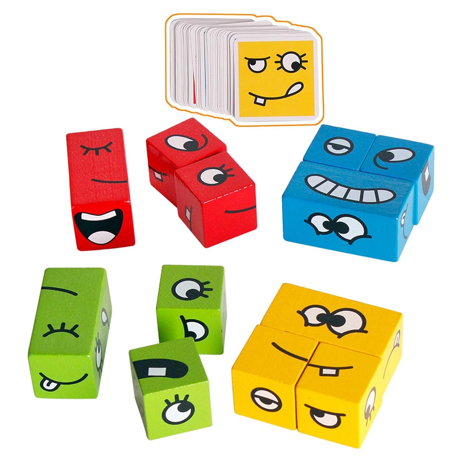 Rompecabezas de Bloques de Madera Emociones Montessori 20x6 cm