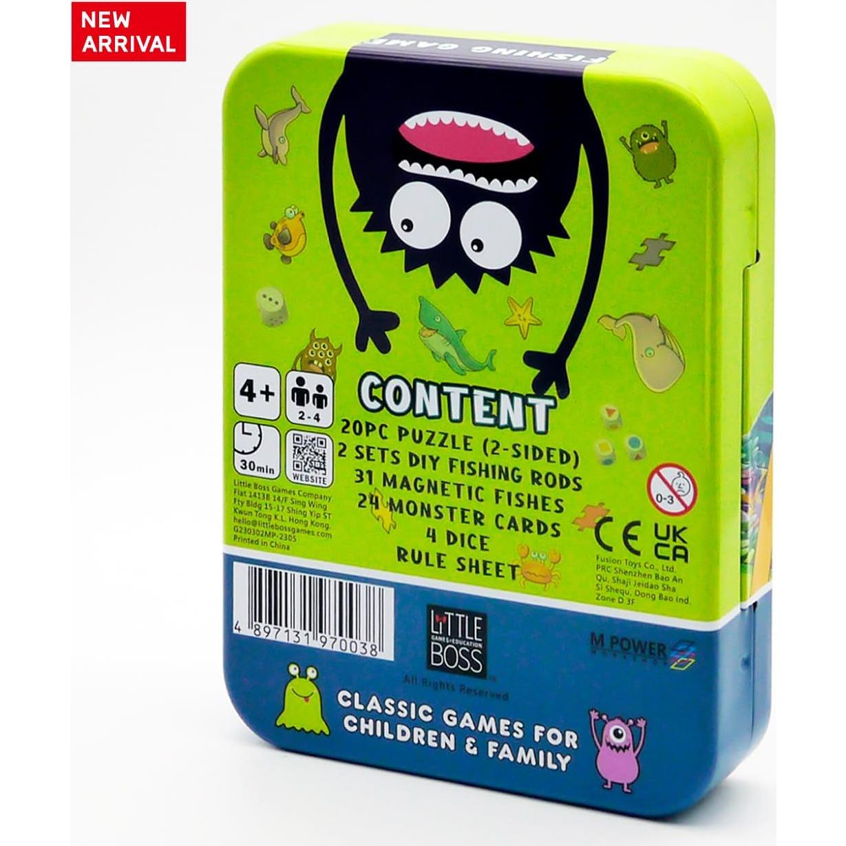 Juego Familiar 3-en-1 Little Boss Games: Pesca, Rompecabezas y Memoria