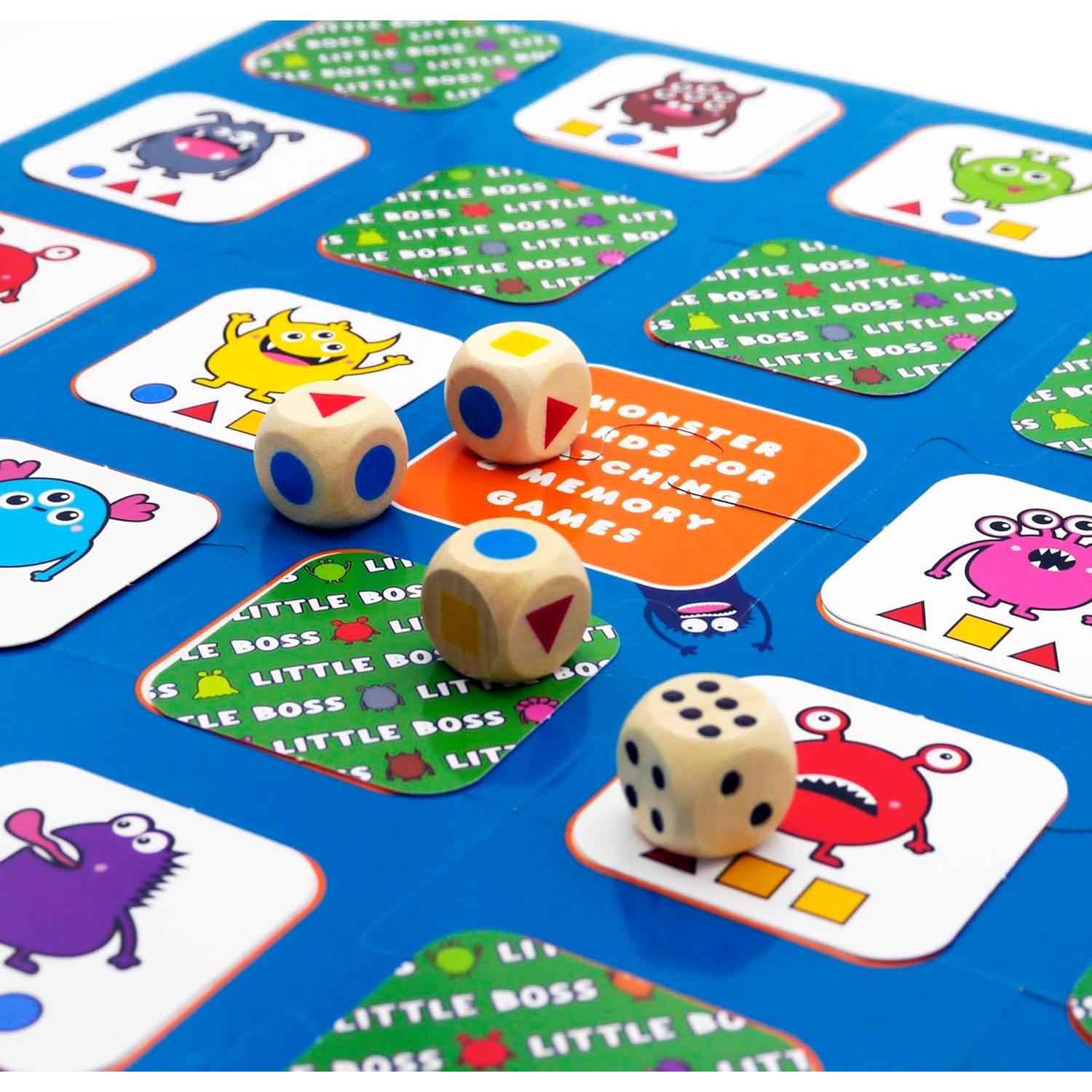 Juego Familiar 3-en-1 Little Boss Games: Pesca, Rompecabezas y Memoria