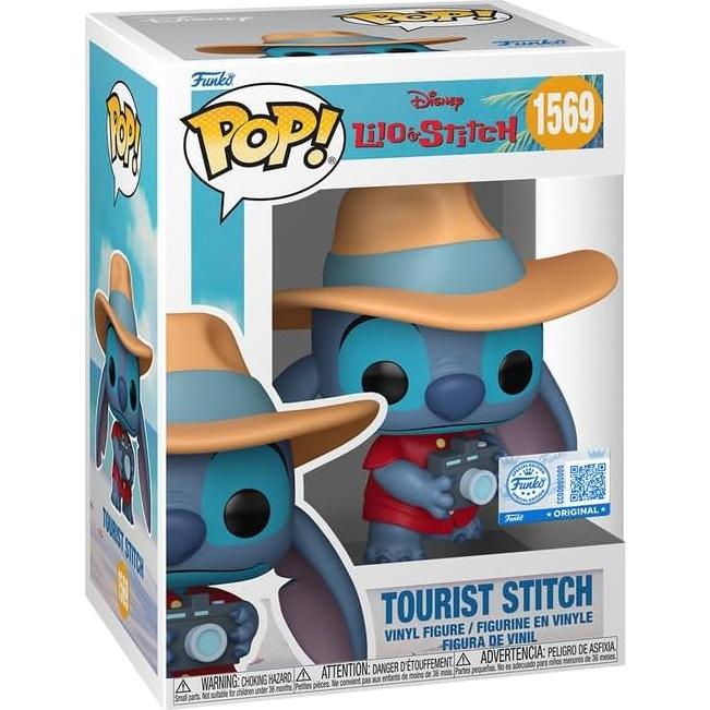 Figura Funko POP! Turista Stitch #1569 Disney 9.8 cm