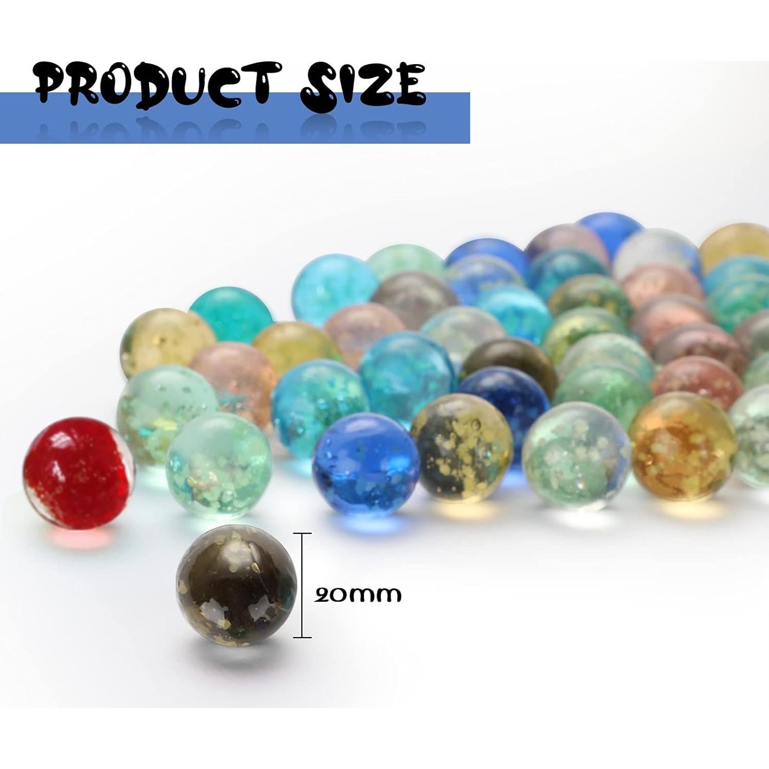 Canicas Brillantes Skylety 20 Piezas Luminosa 20 mm