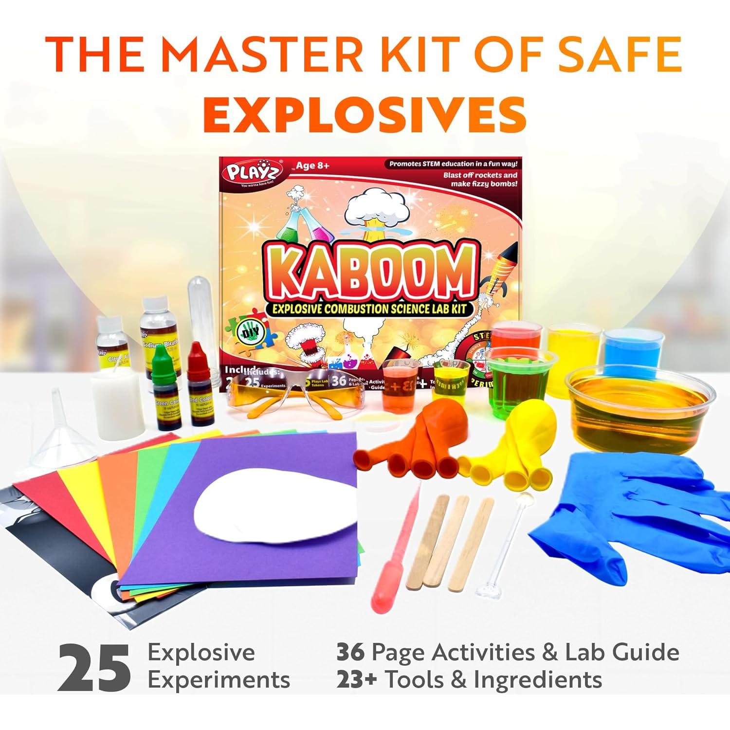 Kit de Química Playz KABOOM! 50+ Experimentos STEM 8-12 Años