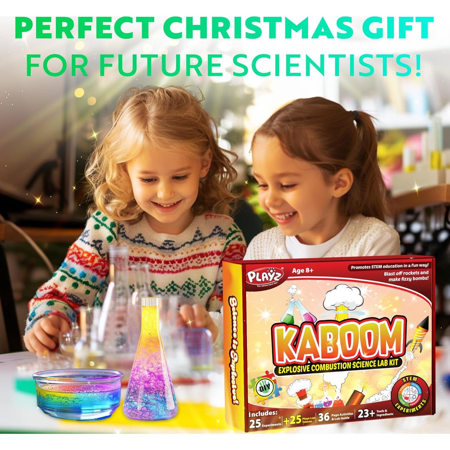 Kit de Química Playz KABOOM! 50+ Experimentos STEM 8-12 Años