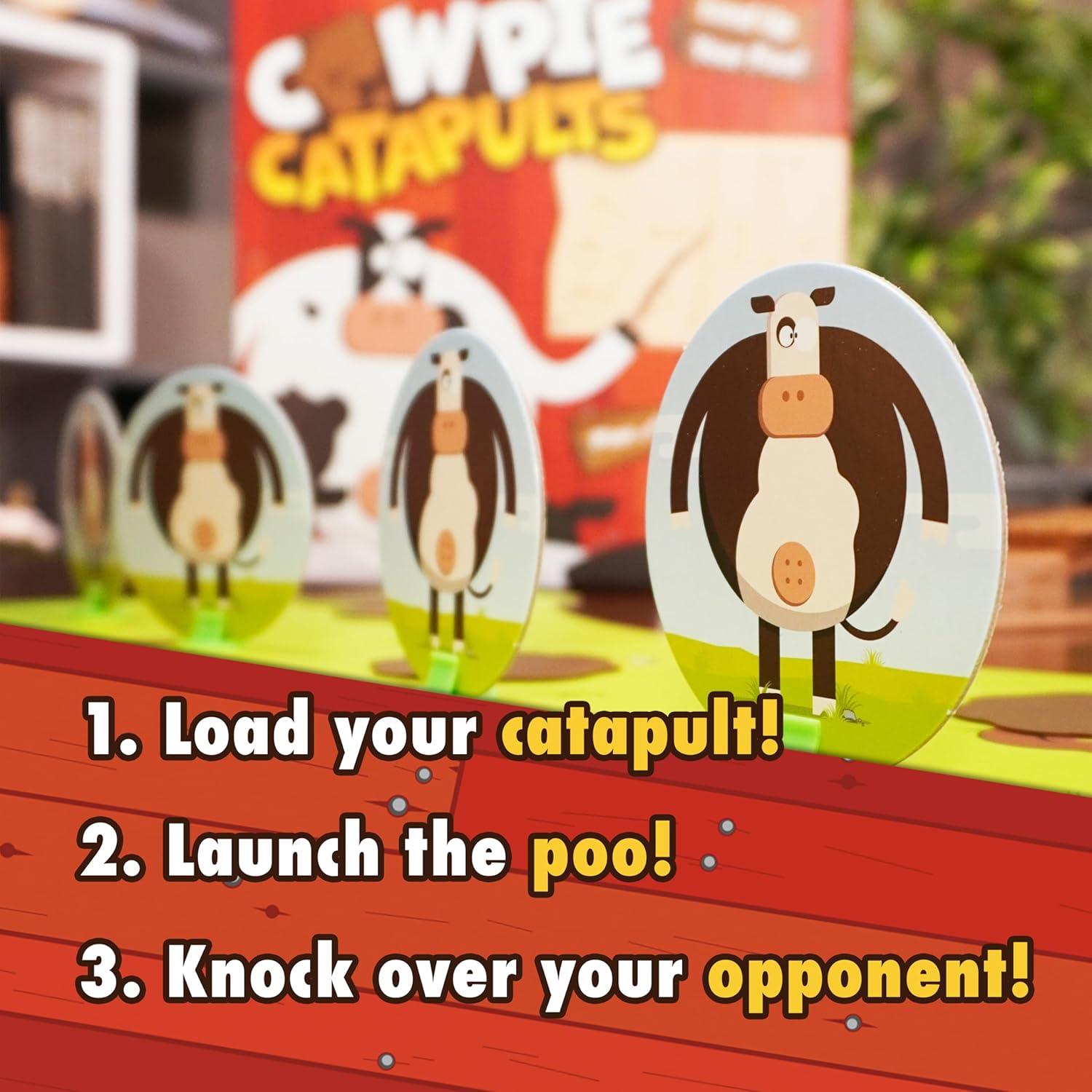 Catapultas de Cowpie - Juego de mesa divertido para 2 jugadores