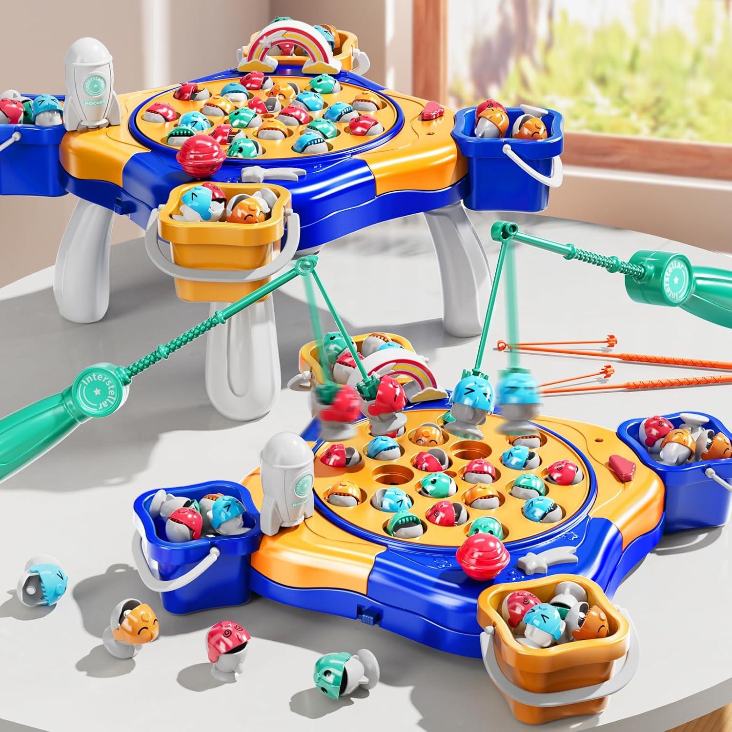 Juego de Pesca Magnética JUKUDAHU 48 Peces 8 Cañas Azul