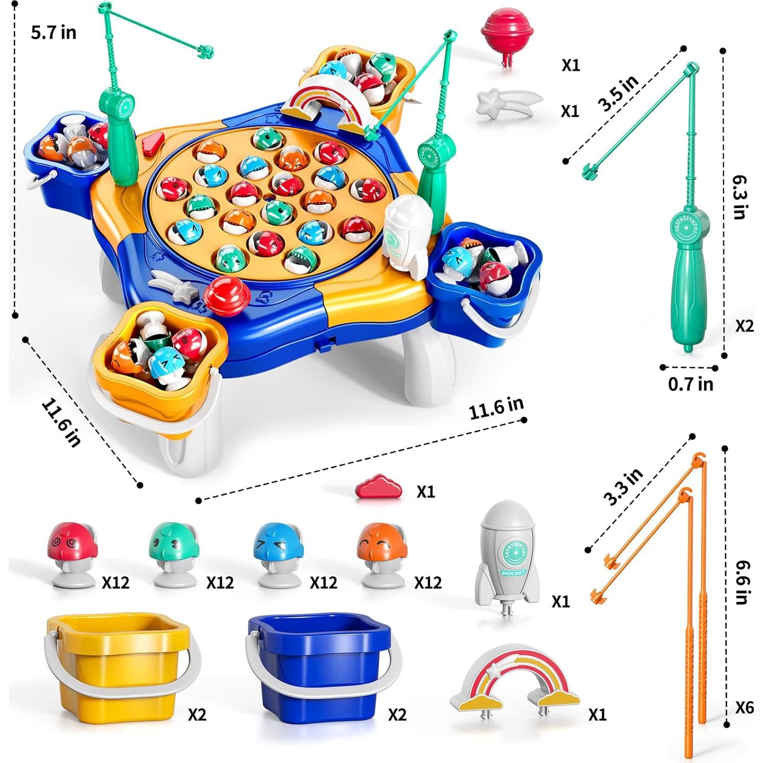 Juego de Pesca Magnética JUKUDAHU 48 Peces 8 Cañas Azul