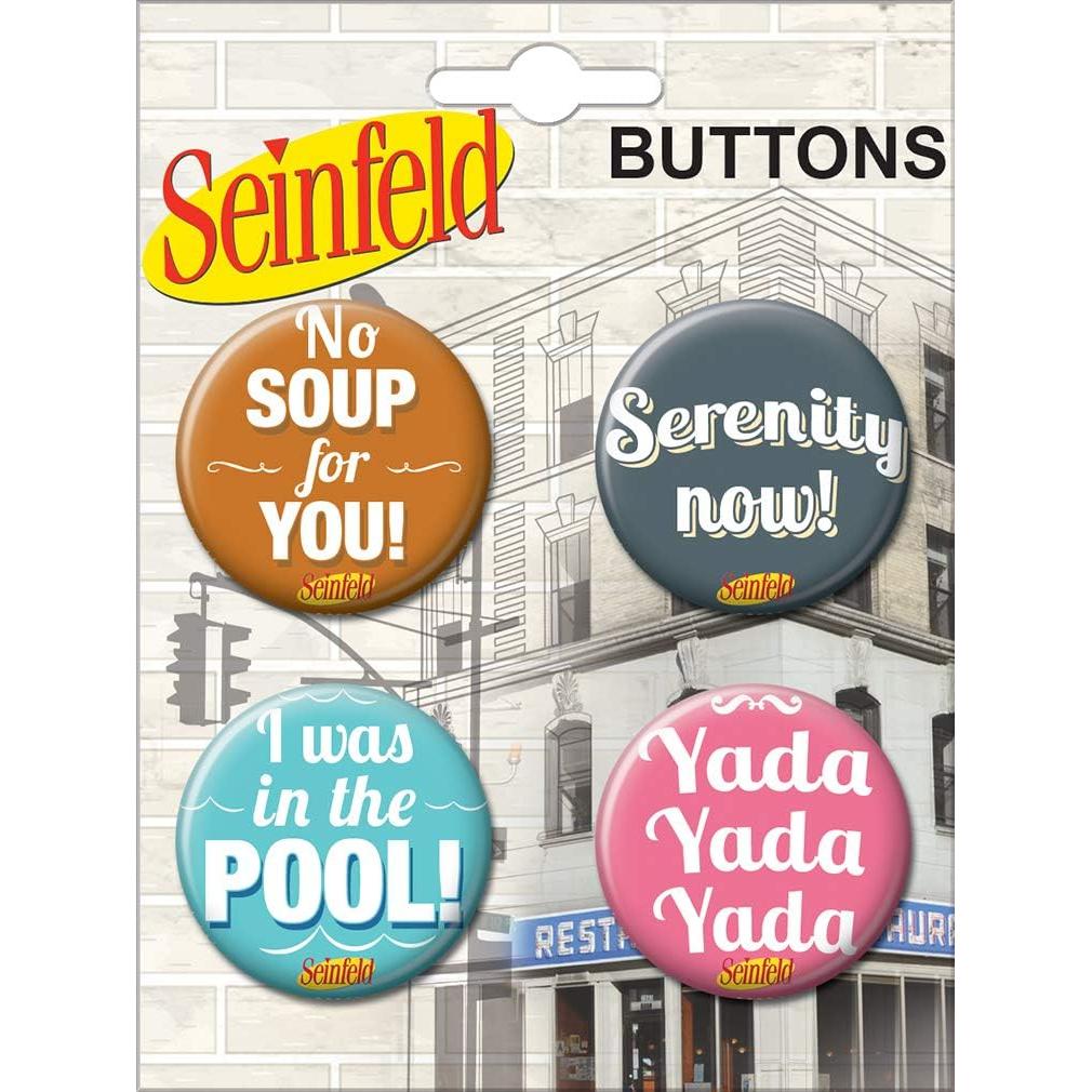 Conjunto de 4 botones coleccionables Seinfeld Ata-Boy 3.18 cm