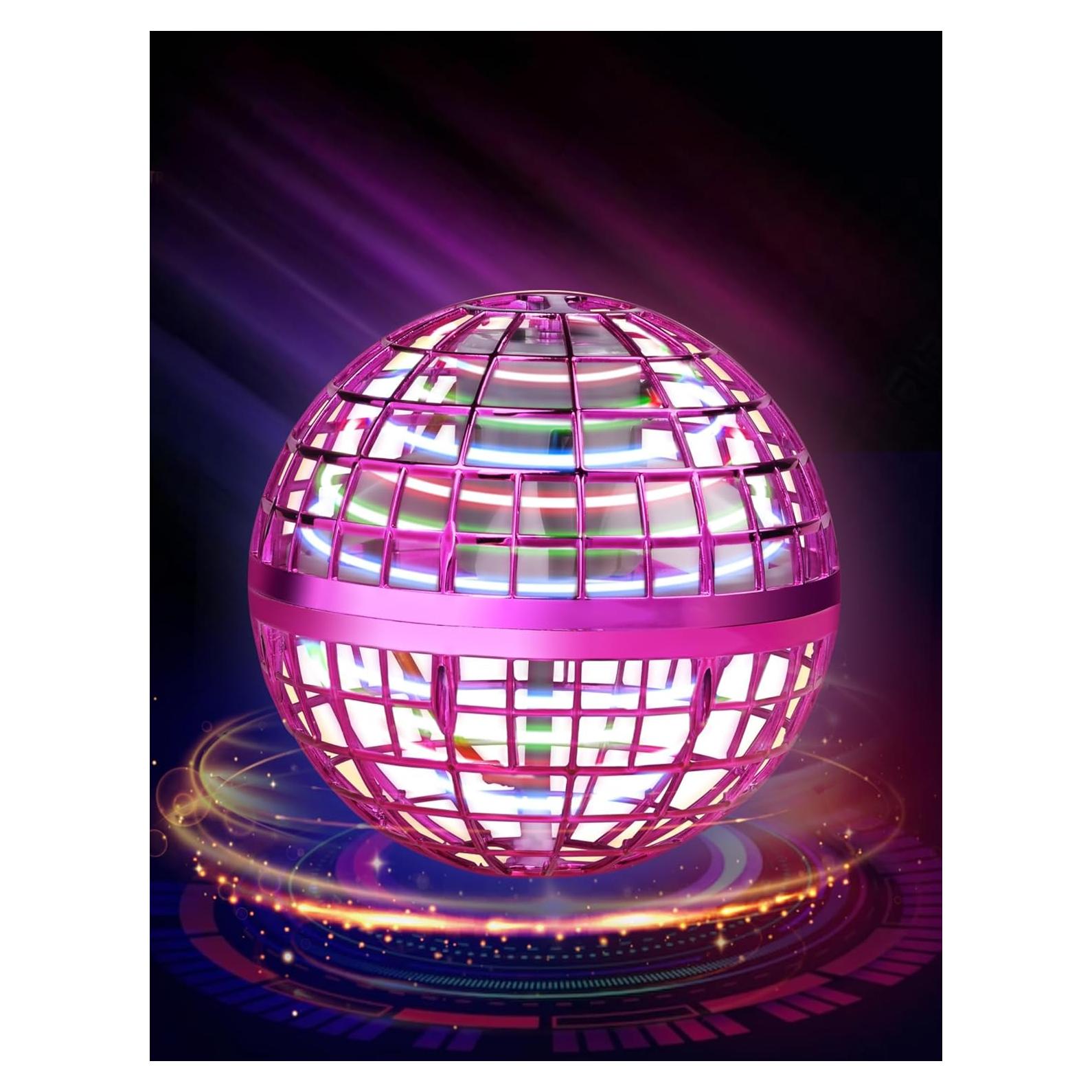 Galaxy Ball, Upgraded 2024 Hand-Controlled Flying Orb Toy for Kids - Fly Fidget Spinner, Cosmic Globe 360 Rotating Spinning Hover Ball Indoor Outdoor Mini (Purple)