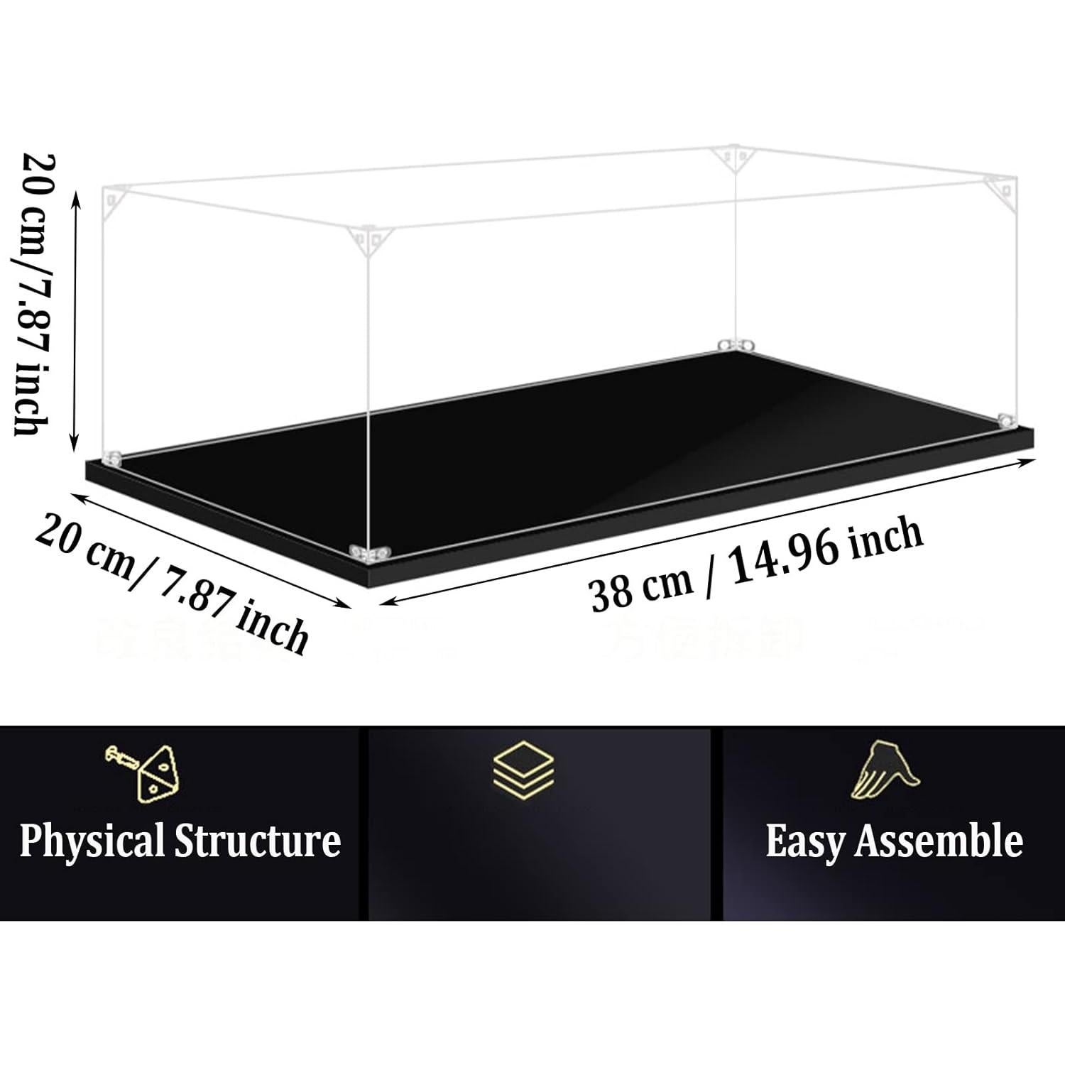 Caja de Exhibición Acrílica BOOVAX para Lego 10295/10279 - 38x20x20 cm
