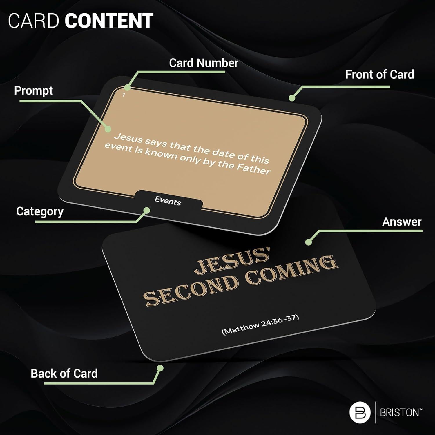 Juego de Cartas de Trivia Bíblica Briston Holy Trivia - 225 Cartas