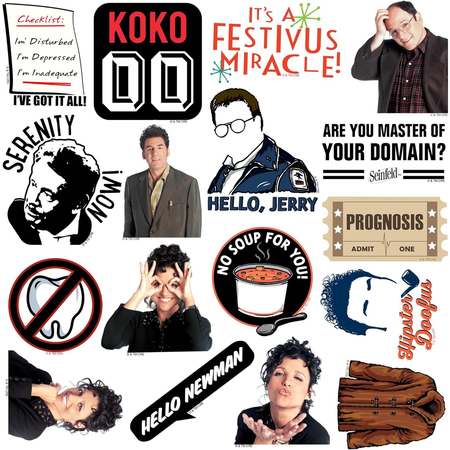 Stickers Deluxe Seinfeld 50ct Vinilo Troquelado - Para Laptop y Más