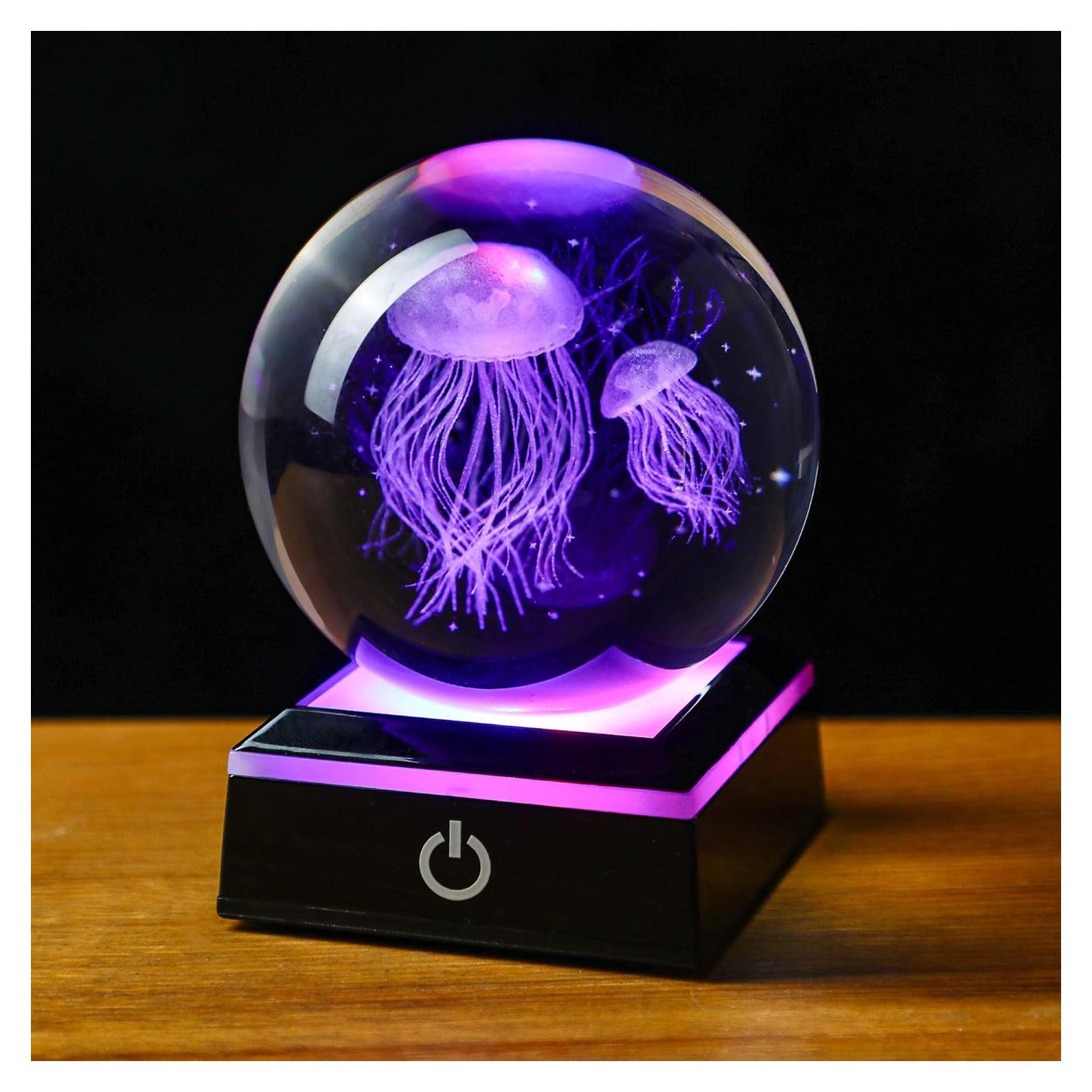 Bola de Cristal Medusa 3D YU FENG con Base Luminosa 8 cm