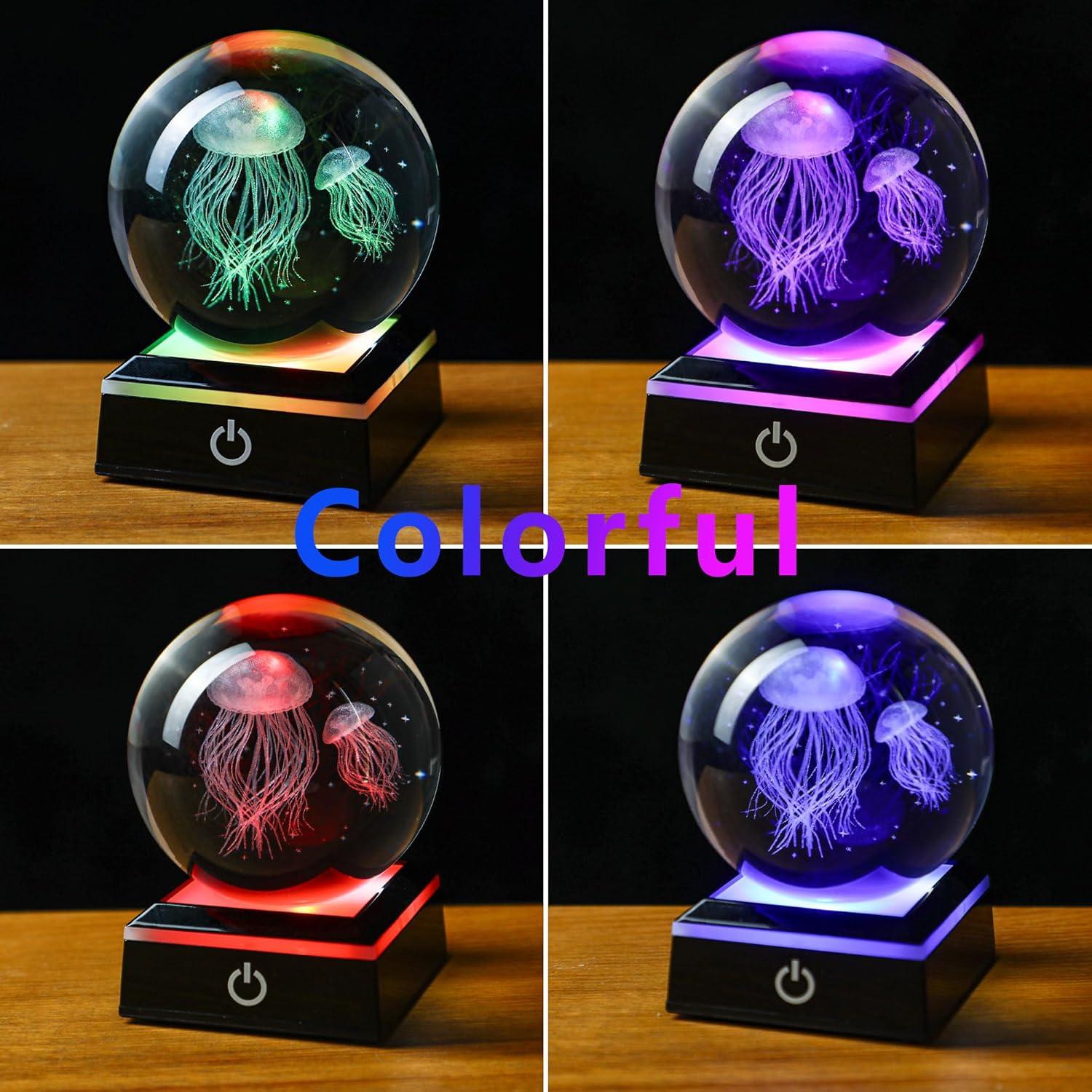 Bola de Cristal Medusa 3D YU FENG con Base Luminosa 8 cm