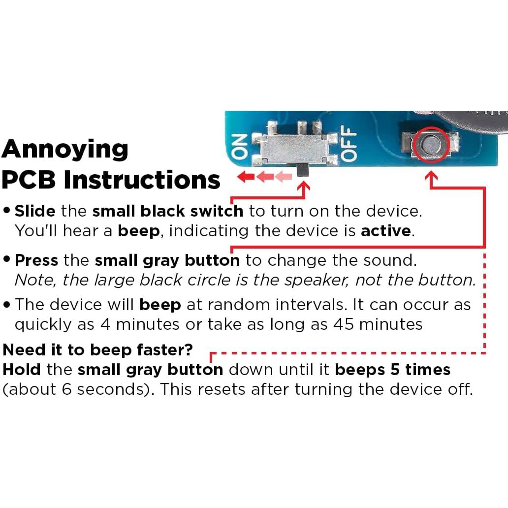Dispositivo de Broma PCB Molesto - Sonidos Aleatorios 3 Años