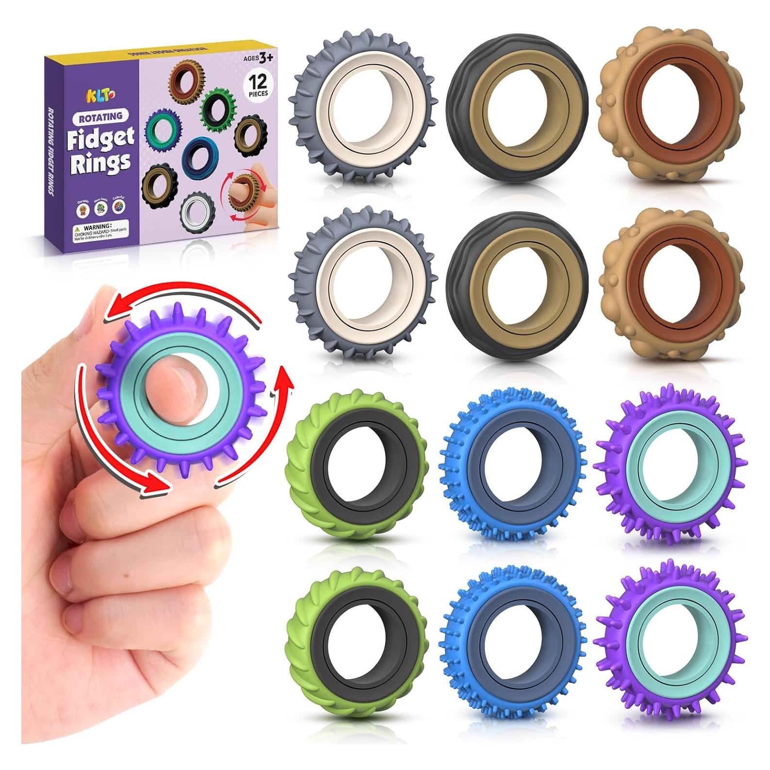 Anillos Antiestrés KLT - Paquete de 12 Anillos Texturizados