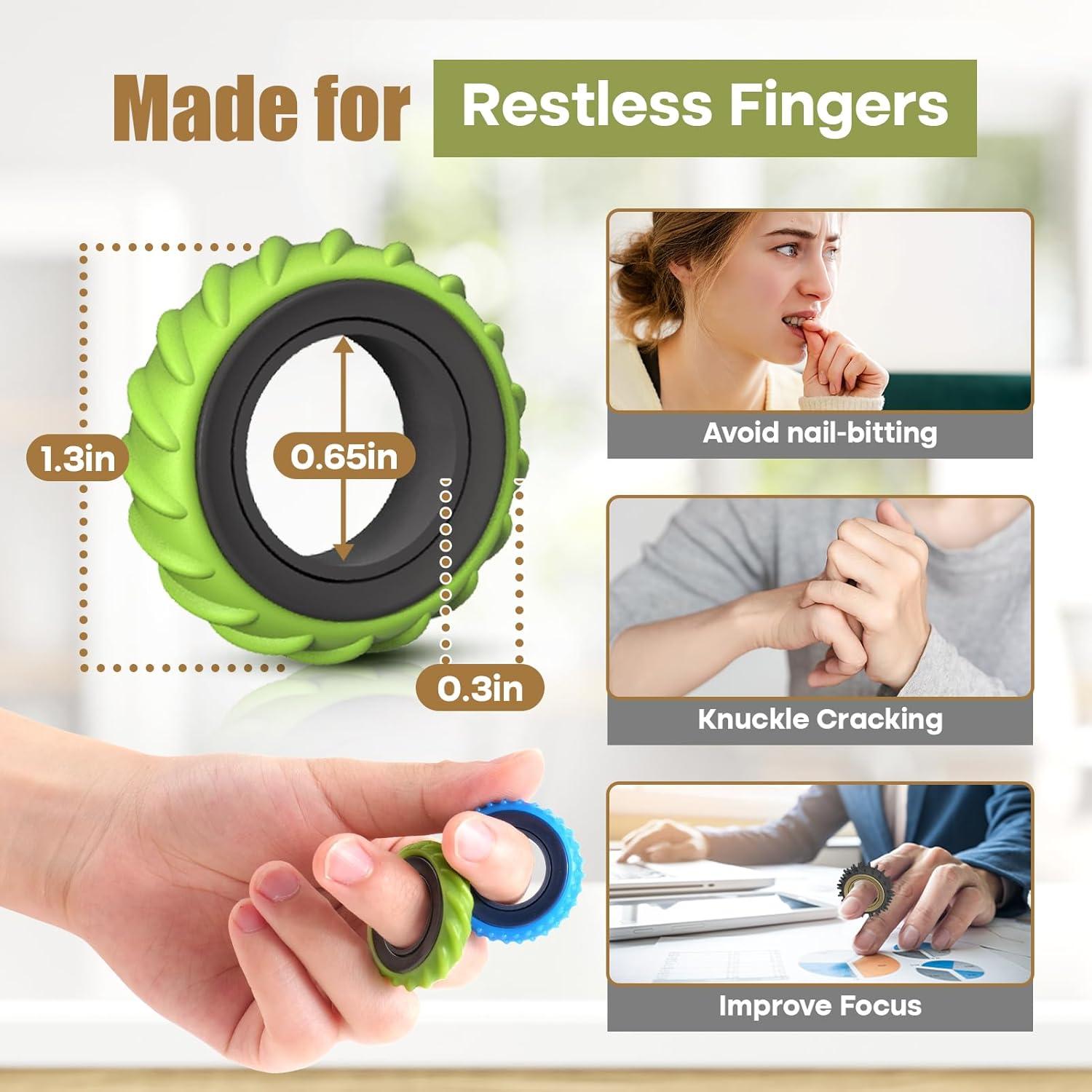 Anillos Antiestrés KLT - Paquete de 12 Anillos Texturizados