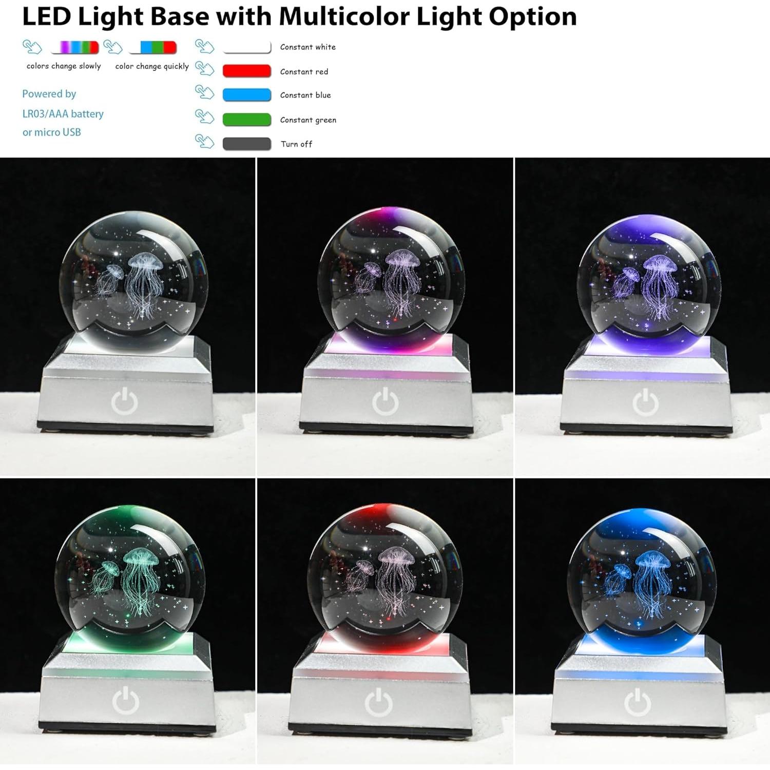 Bola de Cristal Medusa 3D YU FENG con Luz LED 5,08 cm