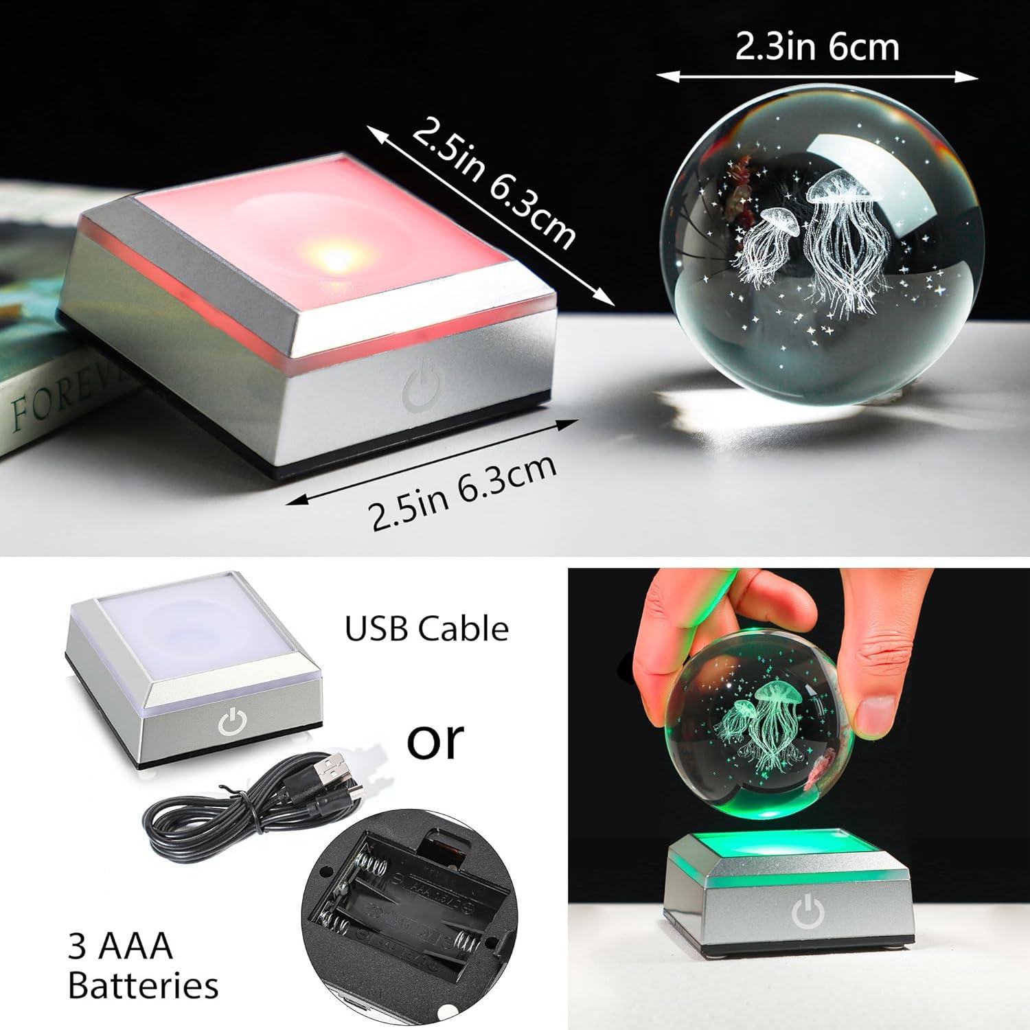 Bola de Cristal Medusa 3D YU FENG con Luz LED 5,08 cm